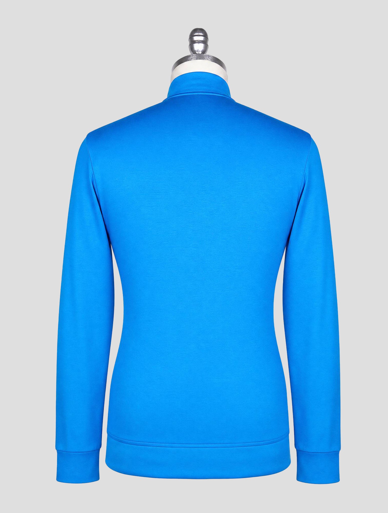 Kiton Light blue Cotton Sweater Full Zip