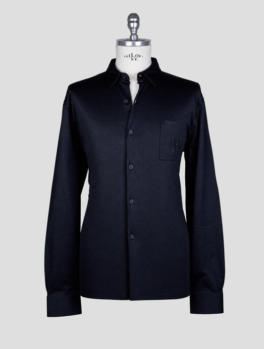 Kiton Knt Blue Cotton Shirt