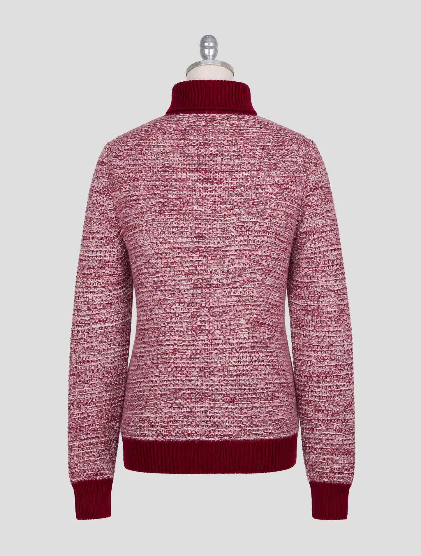 Kiton Burgundy Gray Cashmere Sweater Crewneck