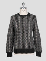 Kiton Gray White Cashmere Sweater Crewneck