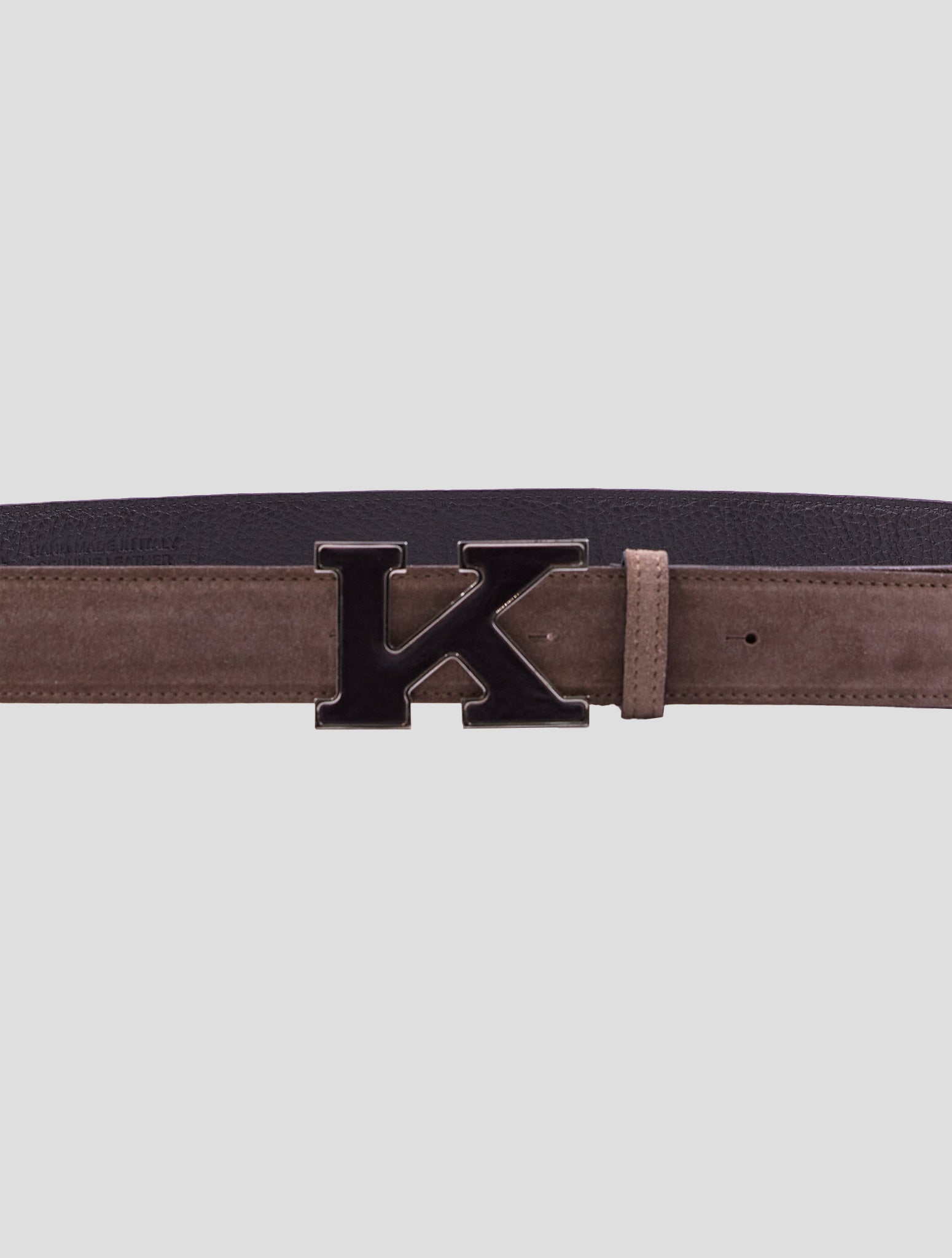 Kiton Brown Leather Suede Belt