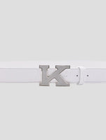 Kiton White Leather Belt
