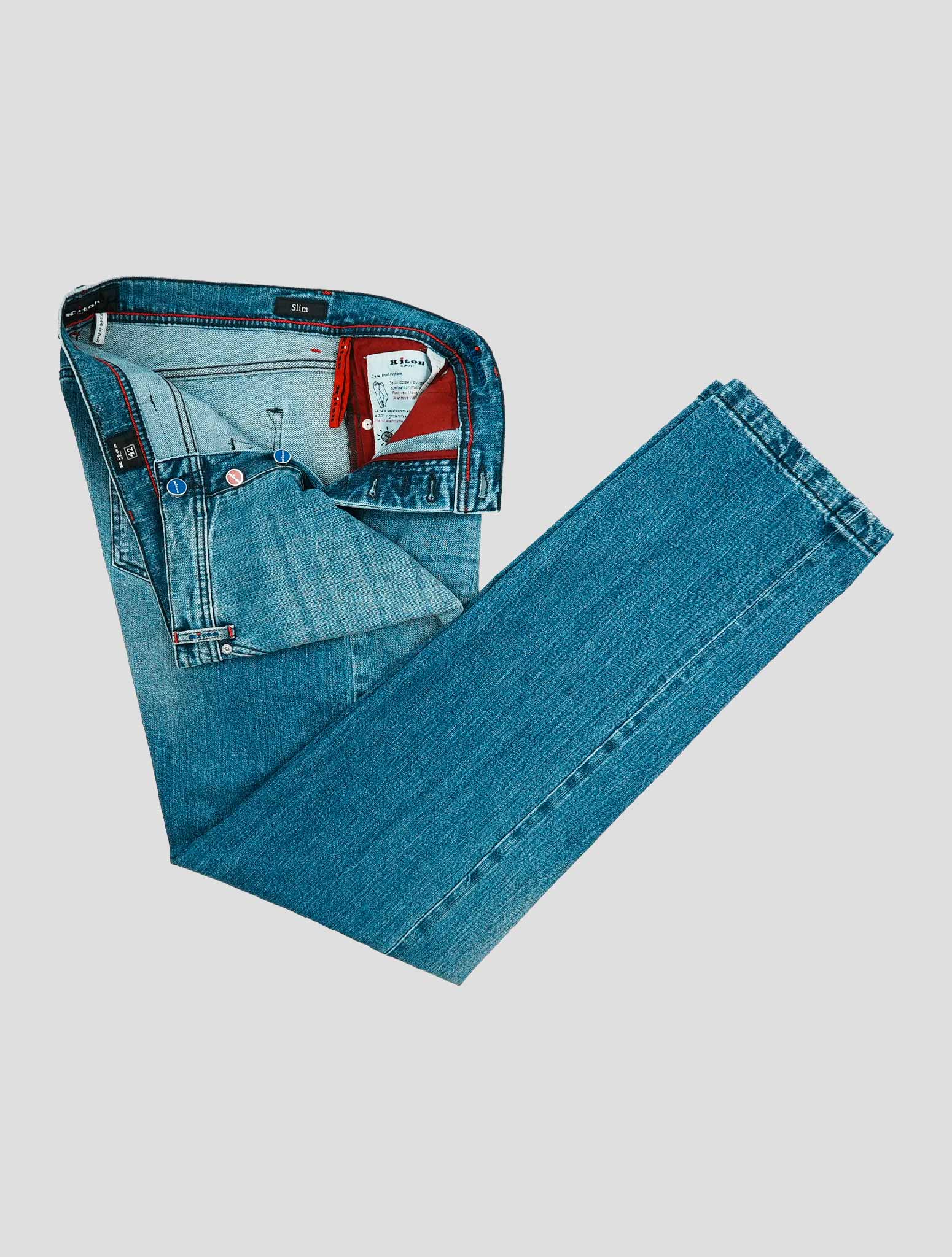 Kiton Blue Cotton Ea Jeans