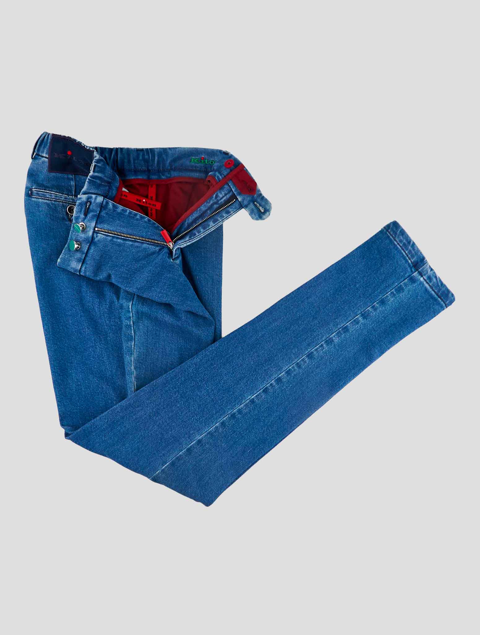 Kiton Blue Cotton Cashmere Ea Jeans