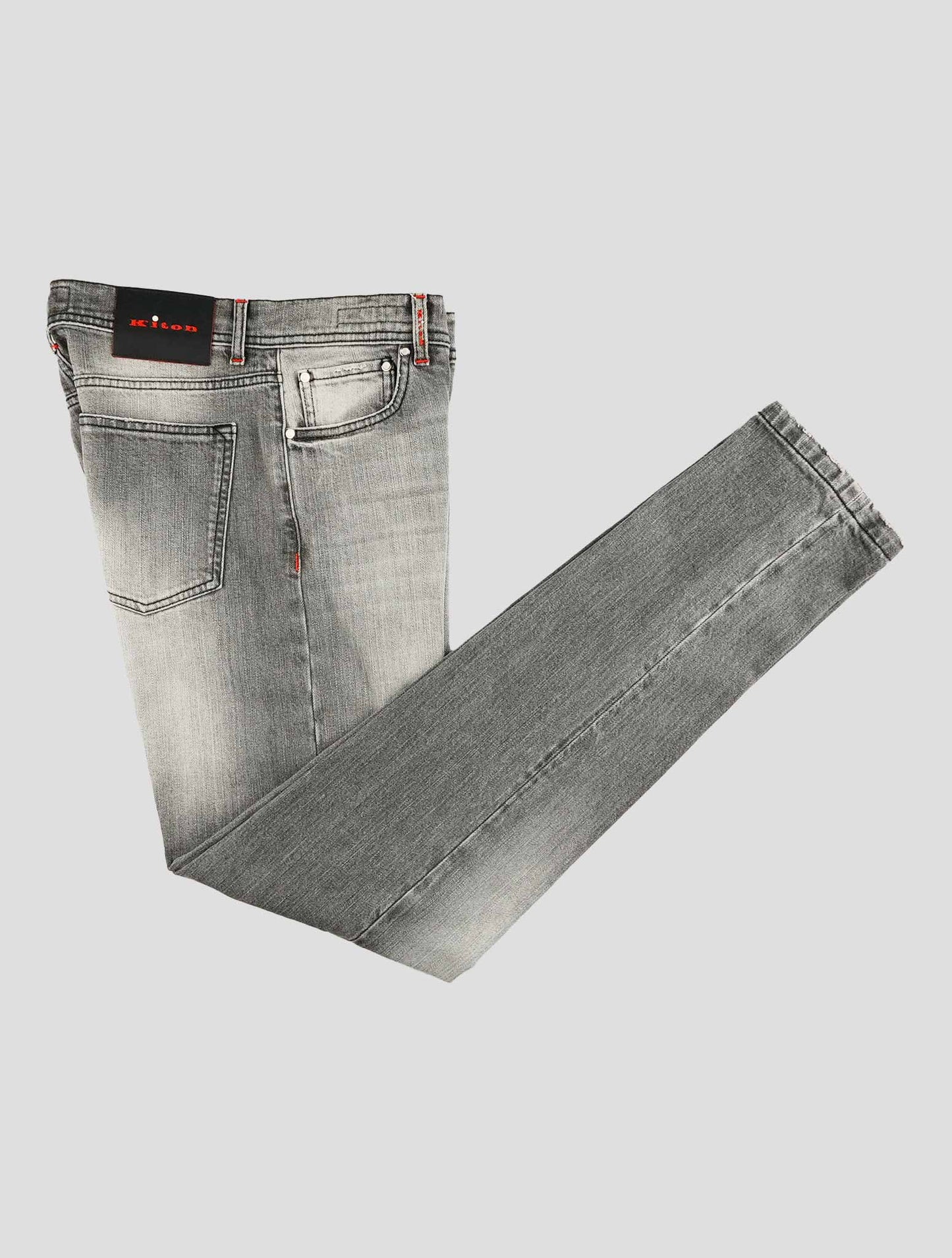 Kiton Gray Cotton Ea Jeans