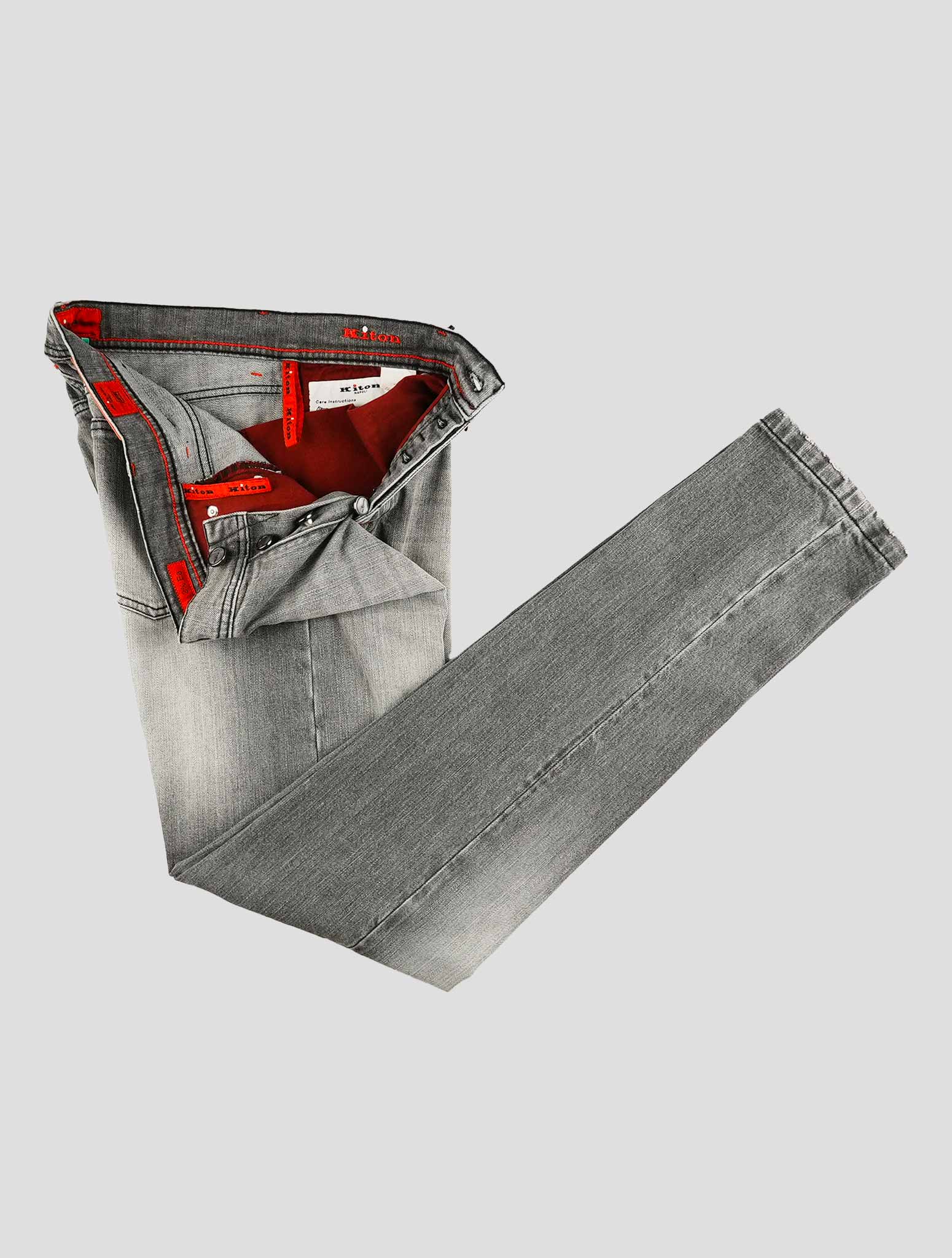 Kiton Gray Cotton Ea Jeans