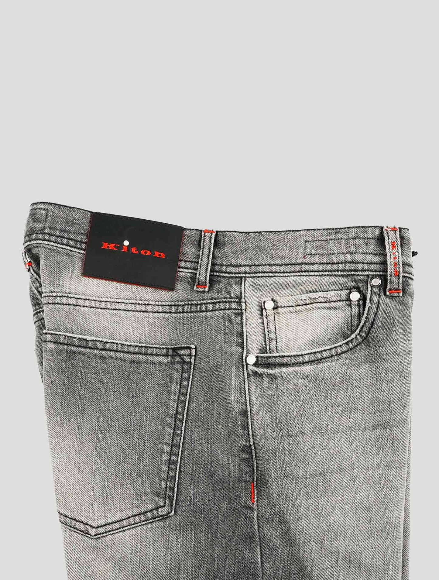 Kiton Gray Cotton Ea Jeans