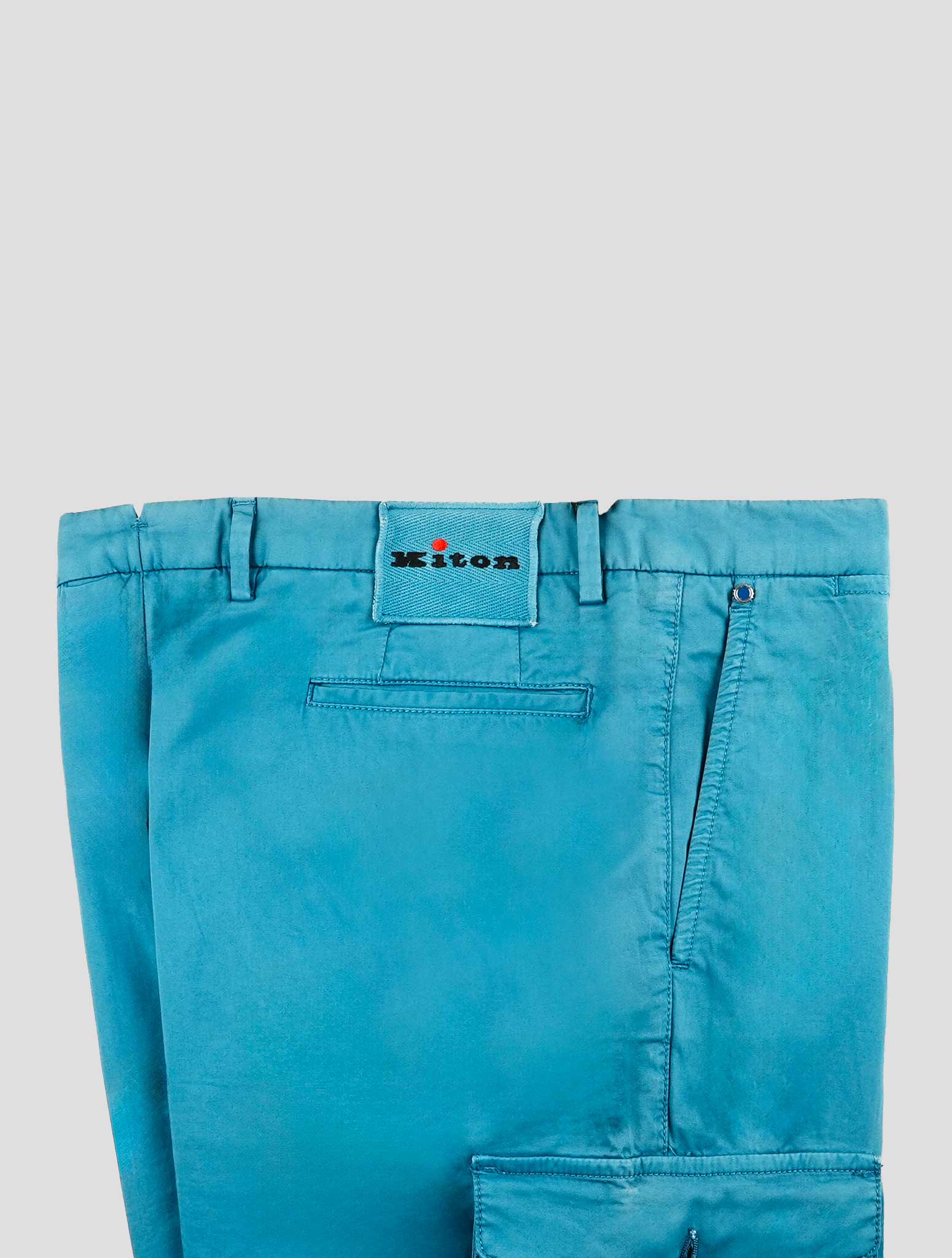 Kiton Blue Cotton Ea Cargo Pants