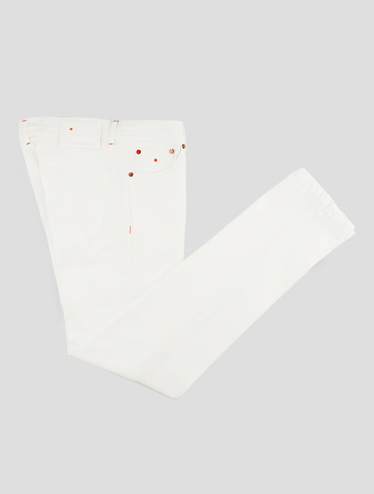 Kiton White Cotton Ea Jeans