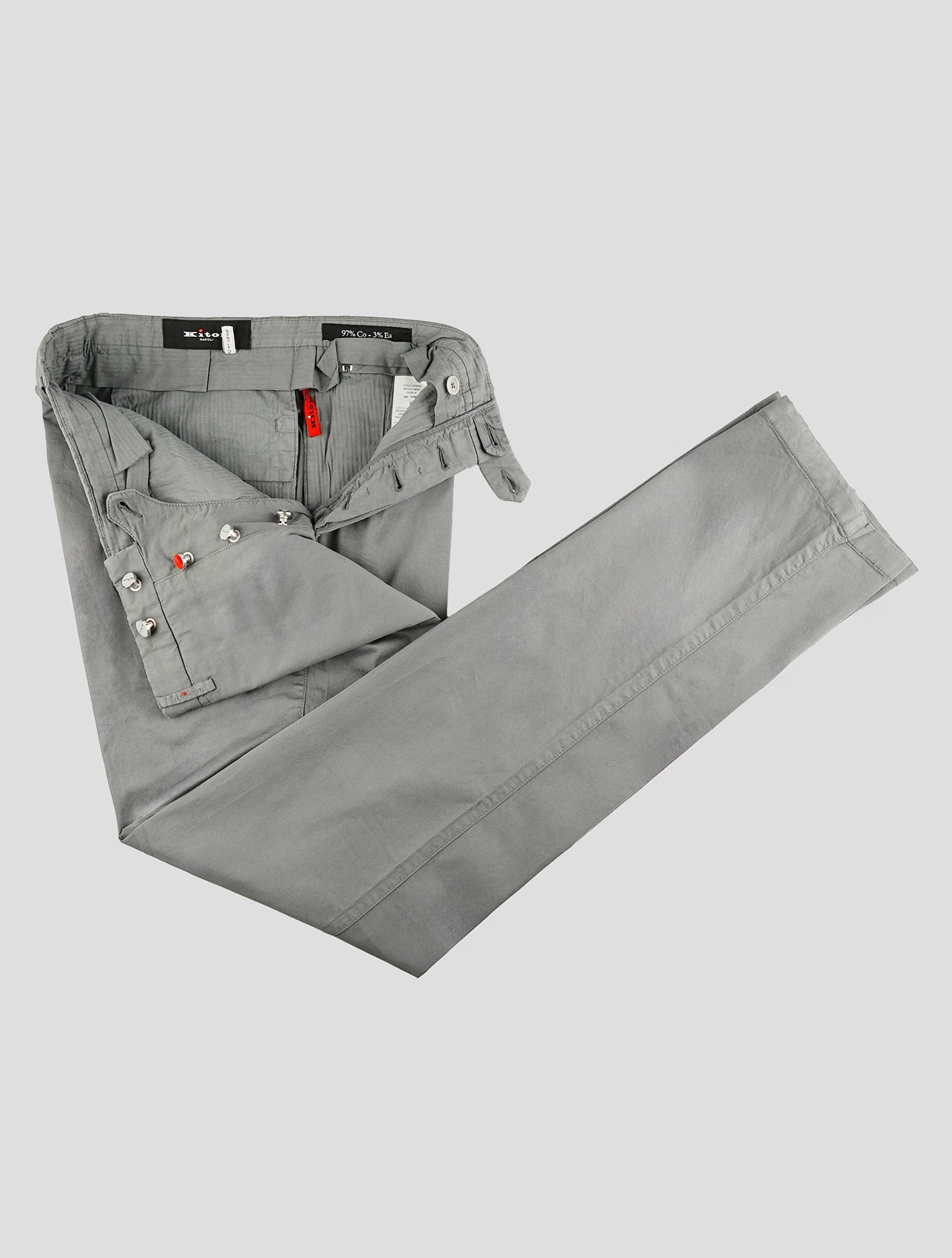 Kiton Gray Cotton Ea Pants
