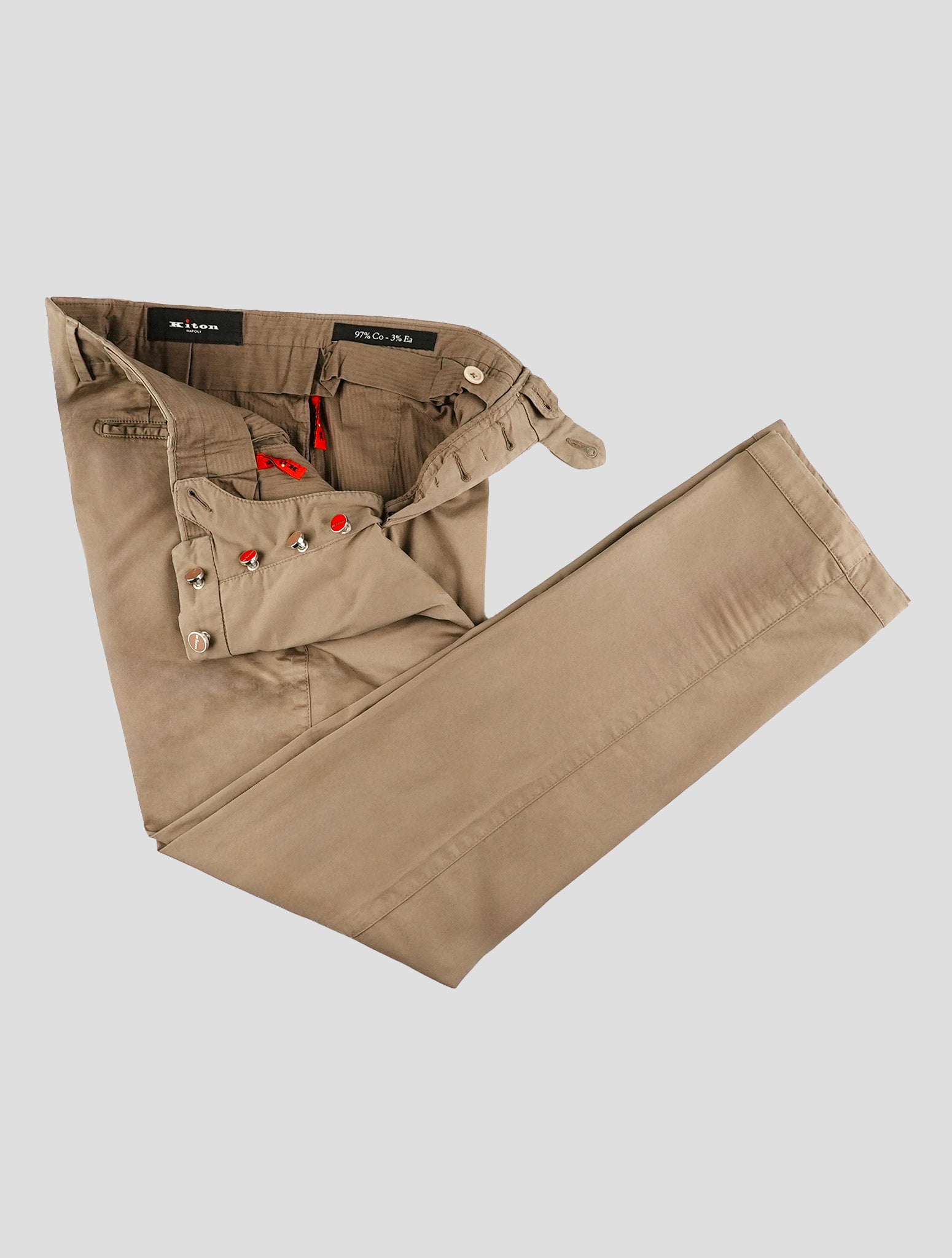 Kiton Brown Cotton Ea Pants