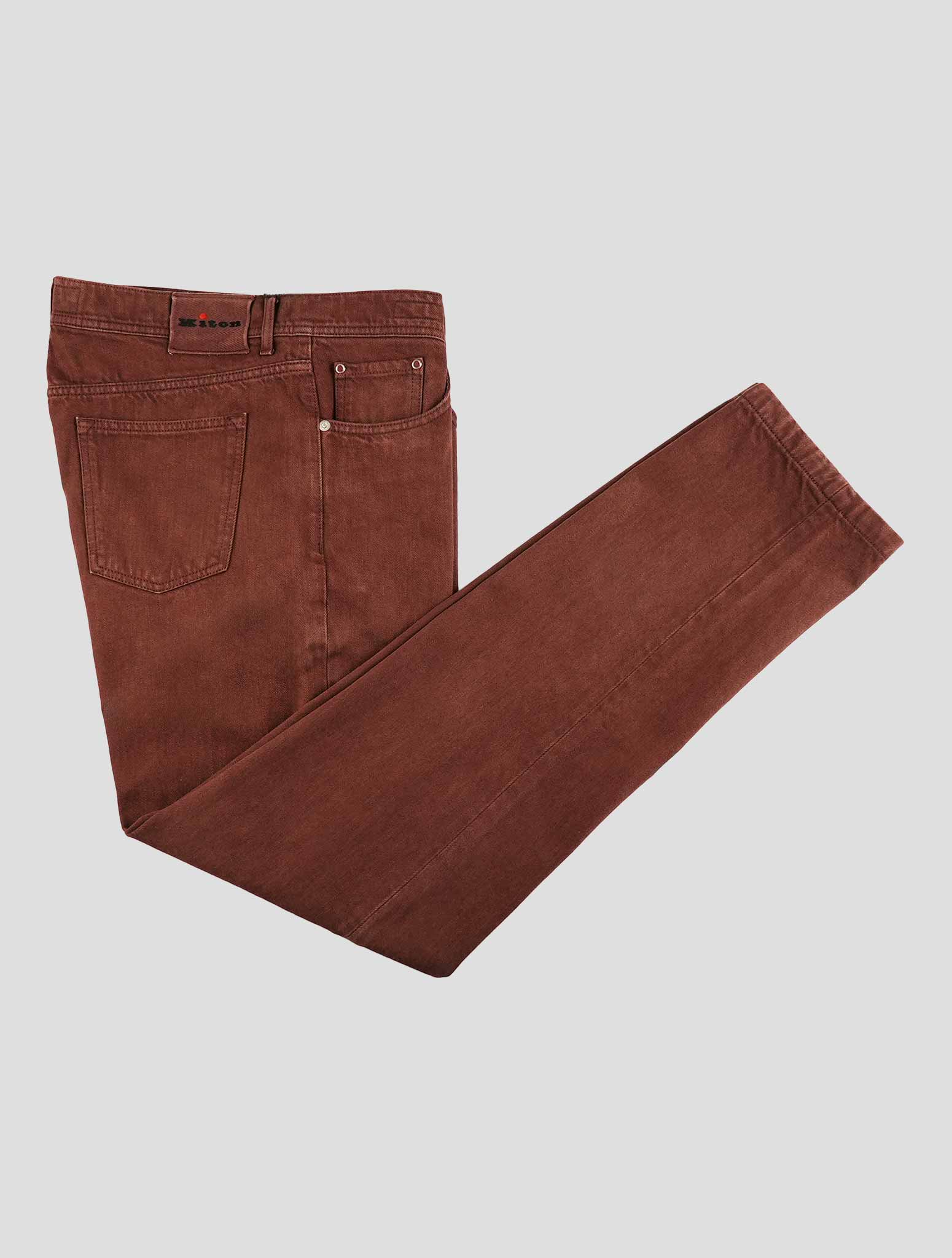 Kiton Burgundy Cotton Ea Jeans
