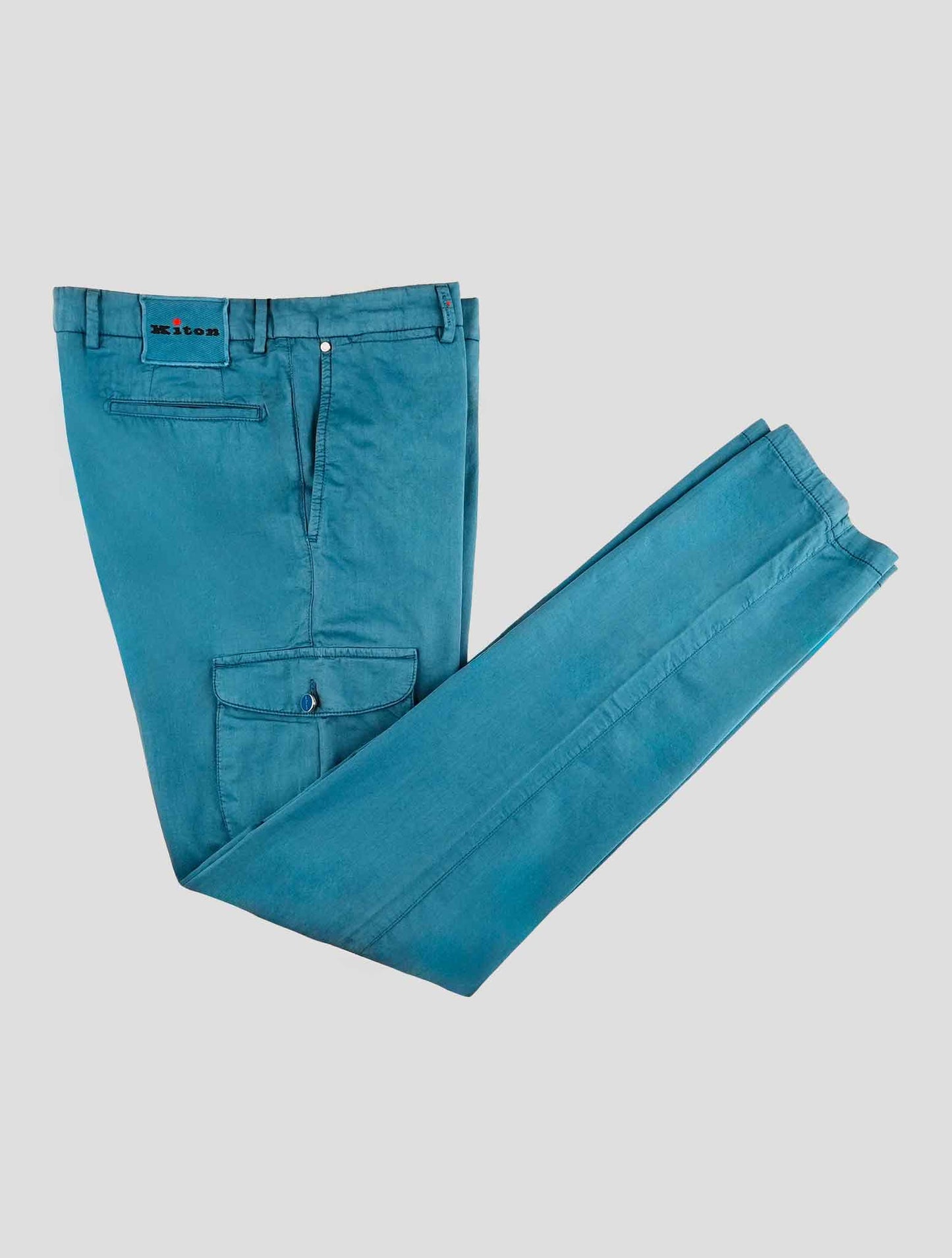 Kiton Blue Cotton Ea Cargo Pants