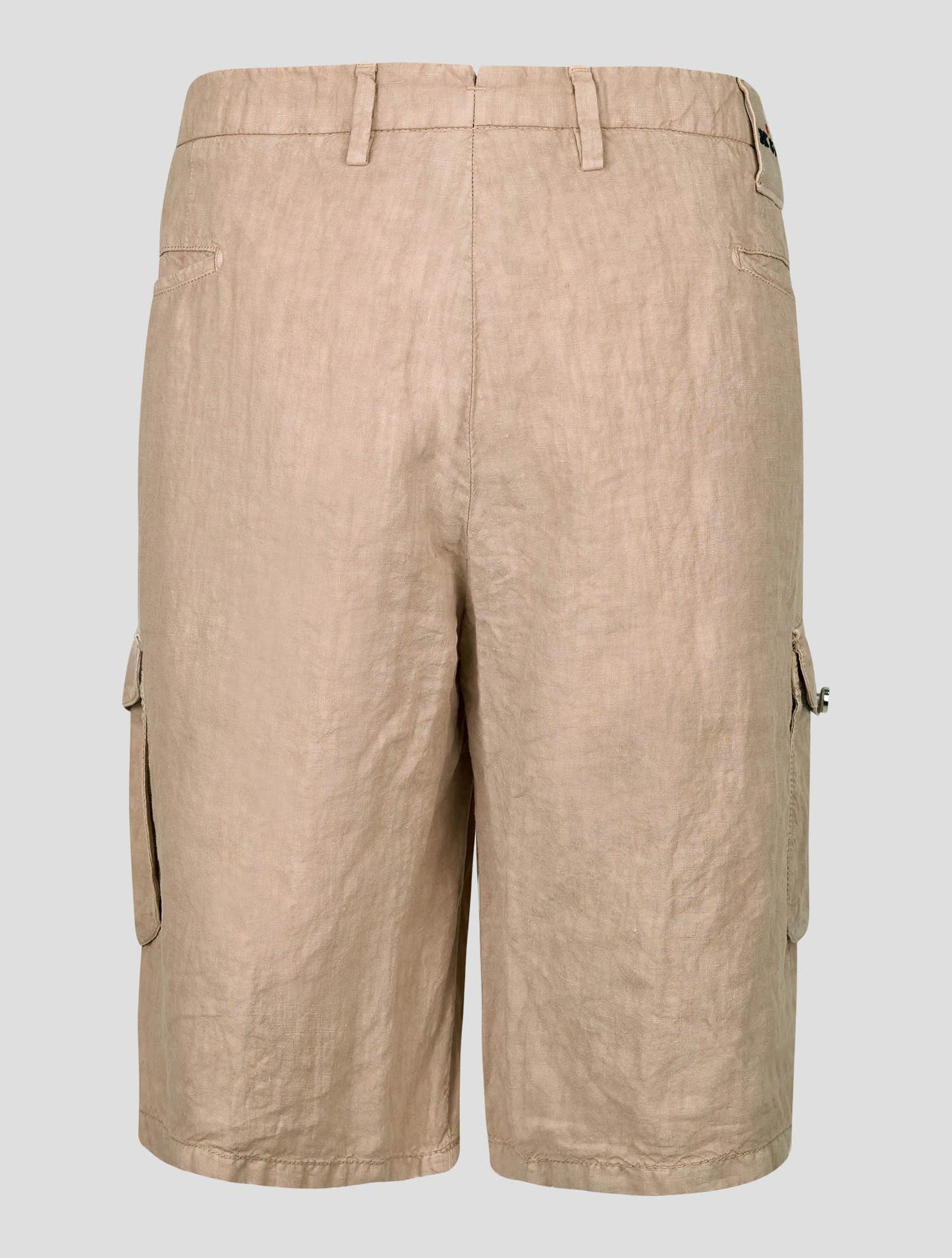 Kiton Beige Linen Cargo Short Pants