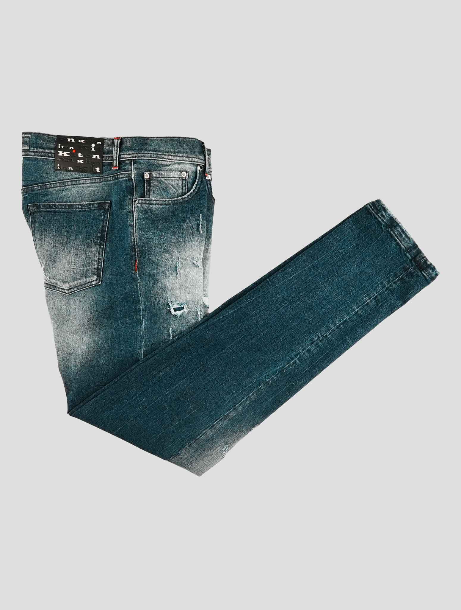 Kiton Blue Cotton Ea Jeans