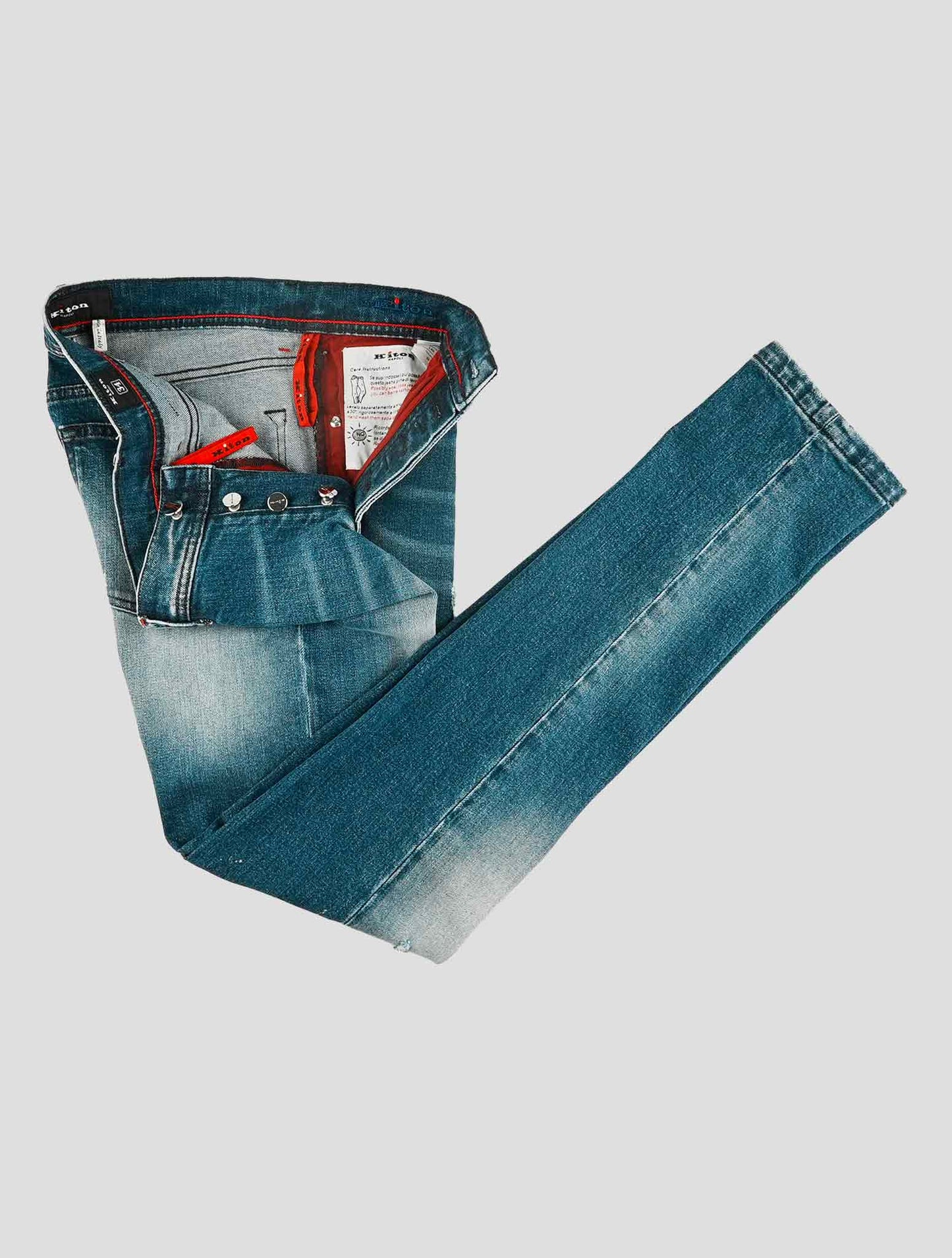 Kiton Blue Cotton Ea Jeans