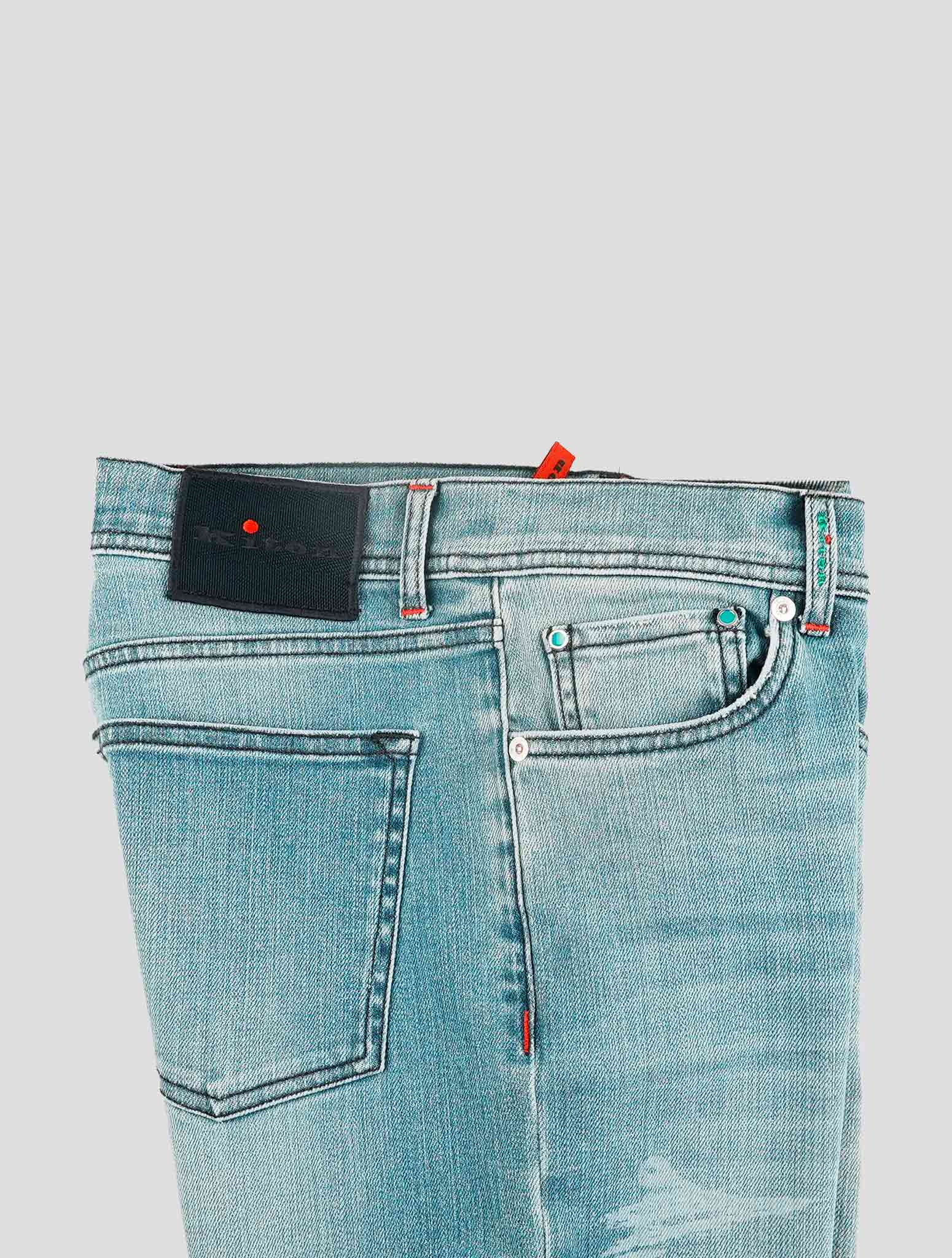 Kiton Blue Cotton Ea Jeans