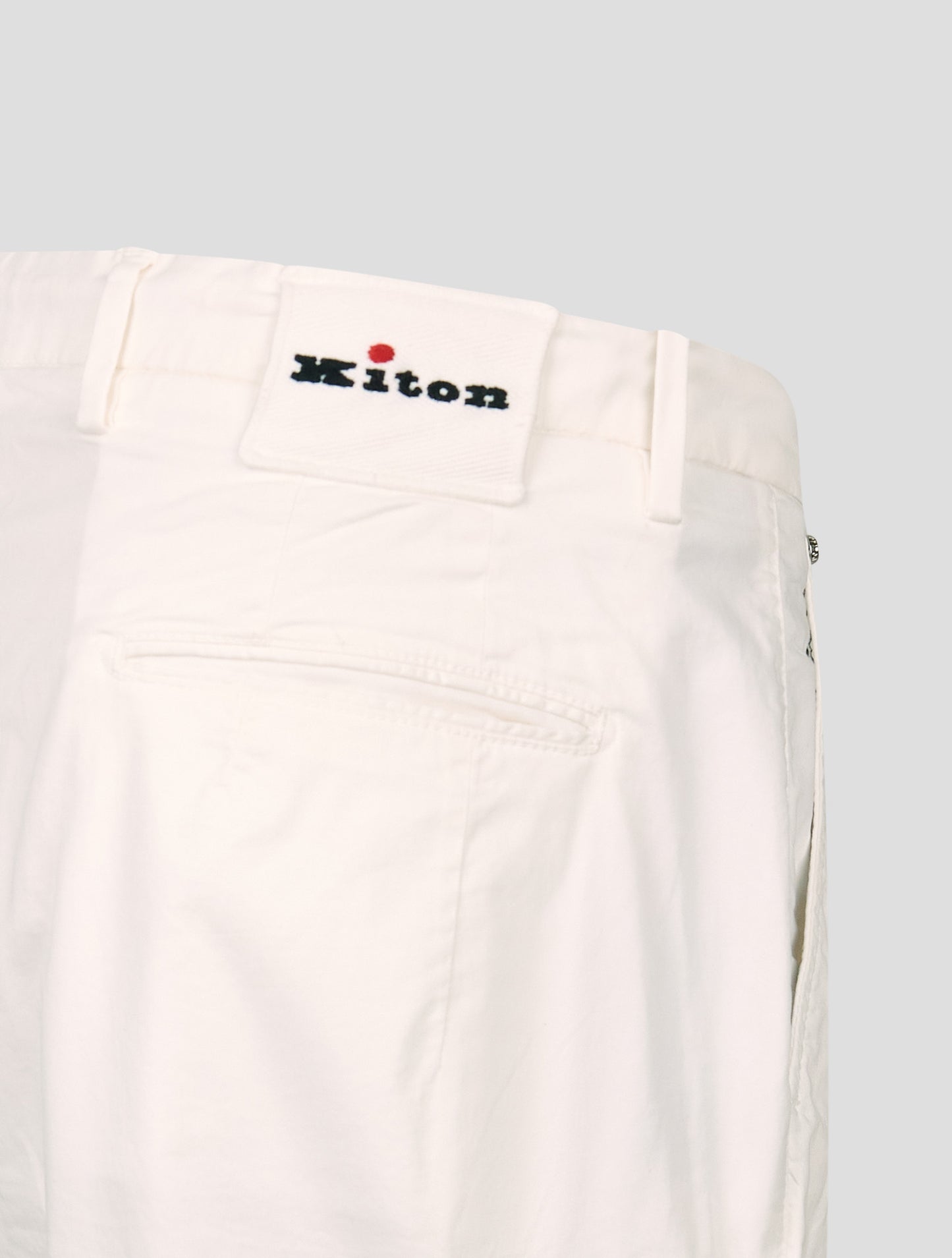 Kiton White Cotton Ea Pants