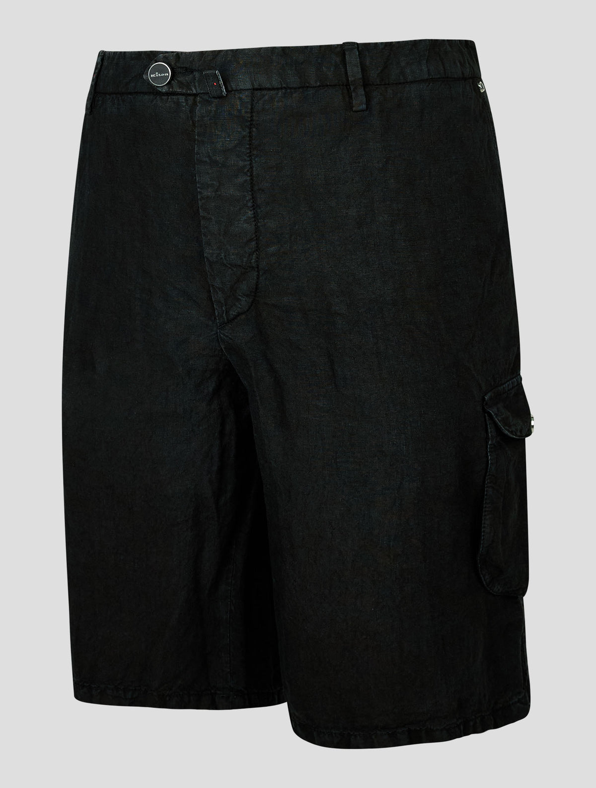 Kiton Black Linen Cargo Pants