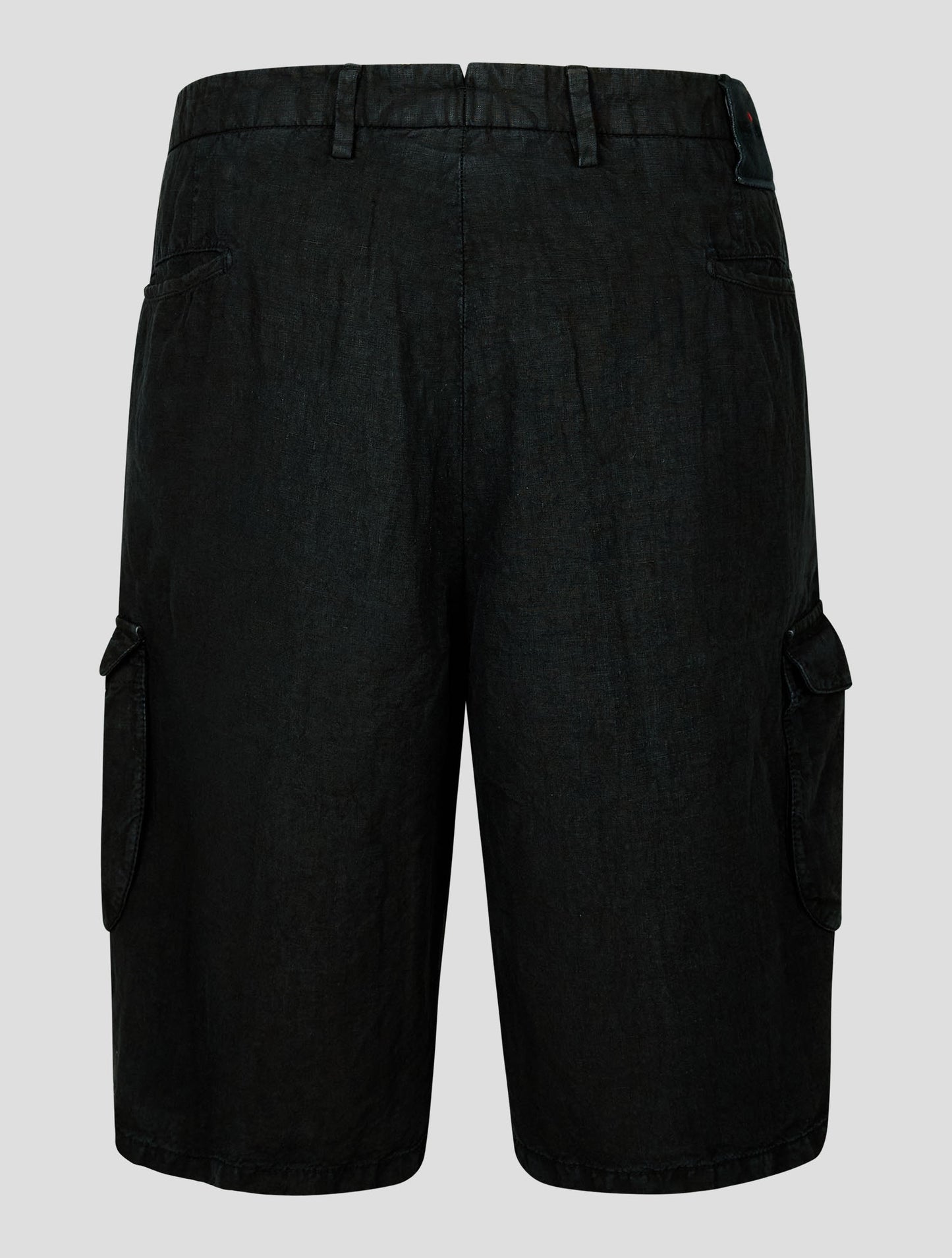 Kiton Black Linen Cargo Pants