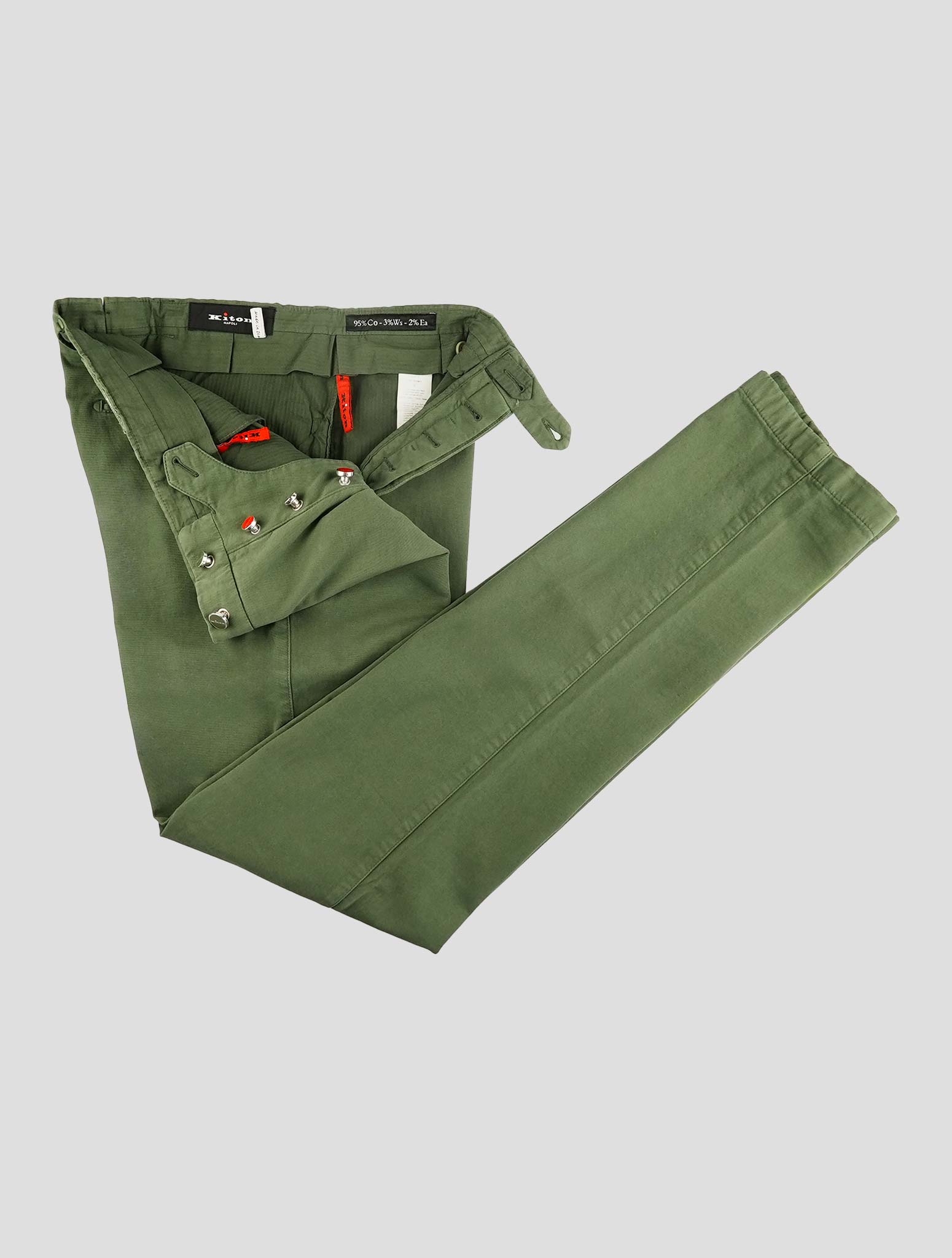 Kiton Green Cotton Cashmere Ea Pants