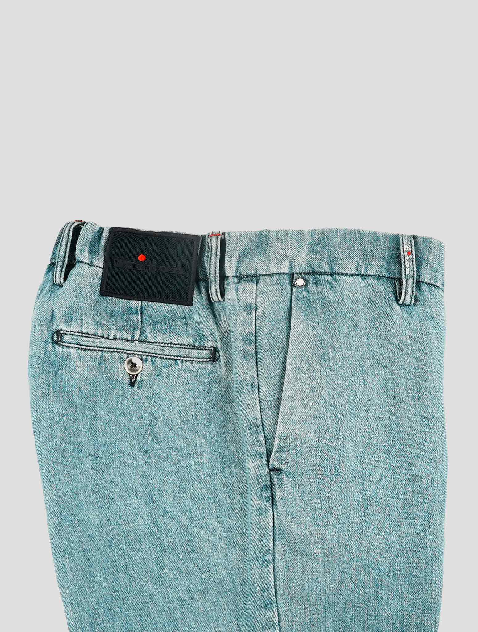 Kiton Light Blue Linen Jeans