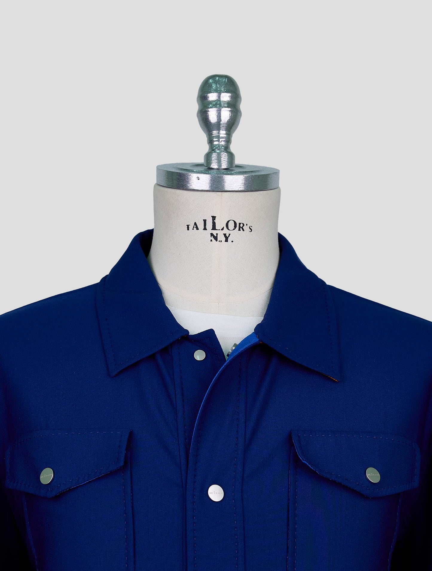 Kiton Blue Pa Wool Ea Silk Coat