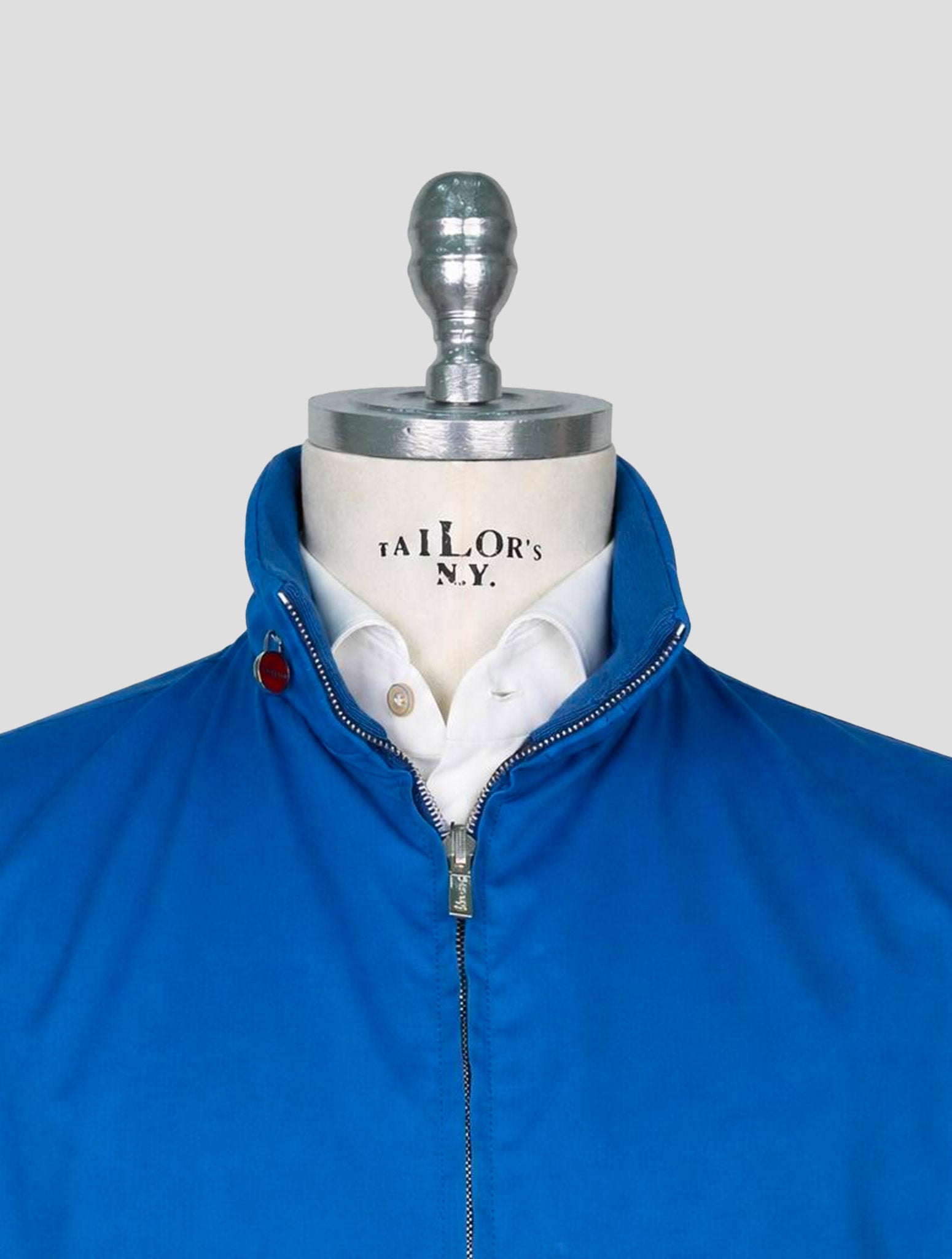 Kiton Blue Cotton Wool Pl Coat