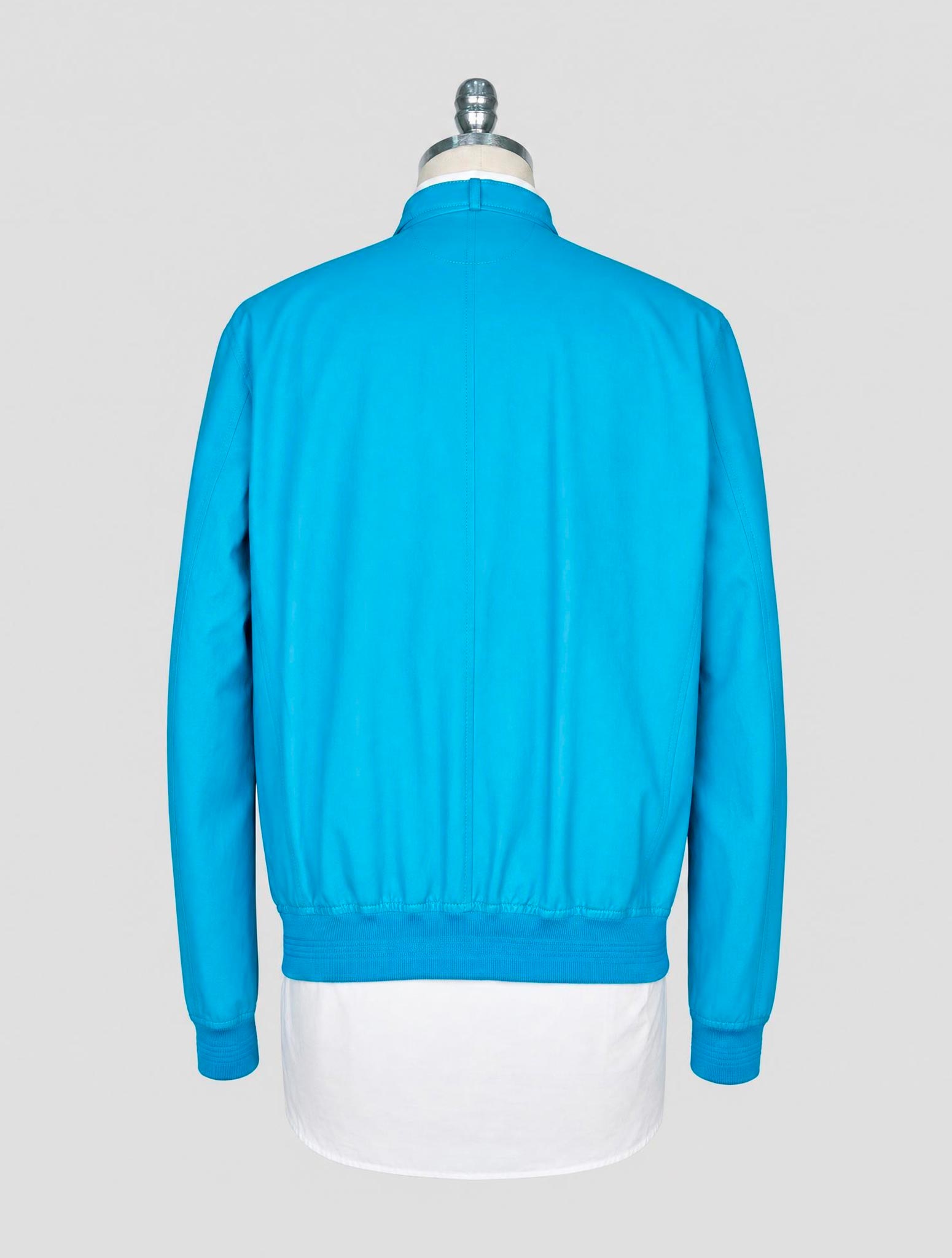 Kiton Light Blue Leather Calf Coat
