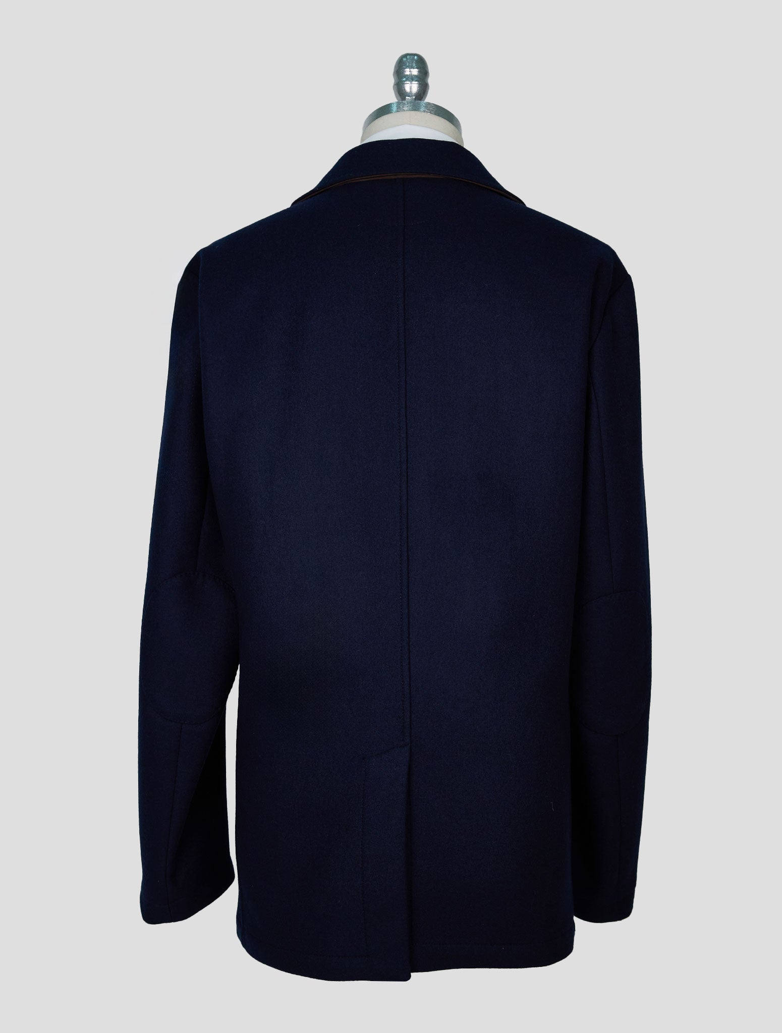 Kiton Blue Wool Double Breasted Coat