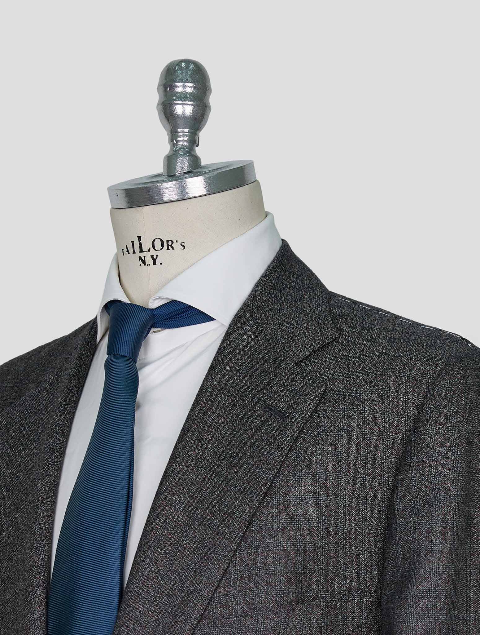 Kiton Gray Red Cashmere Suit