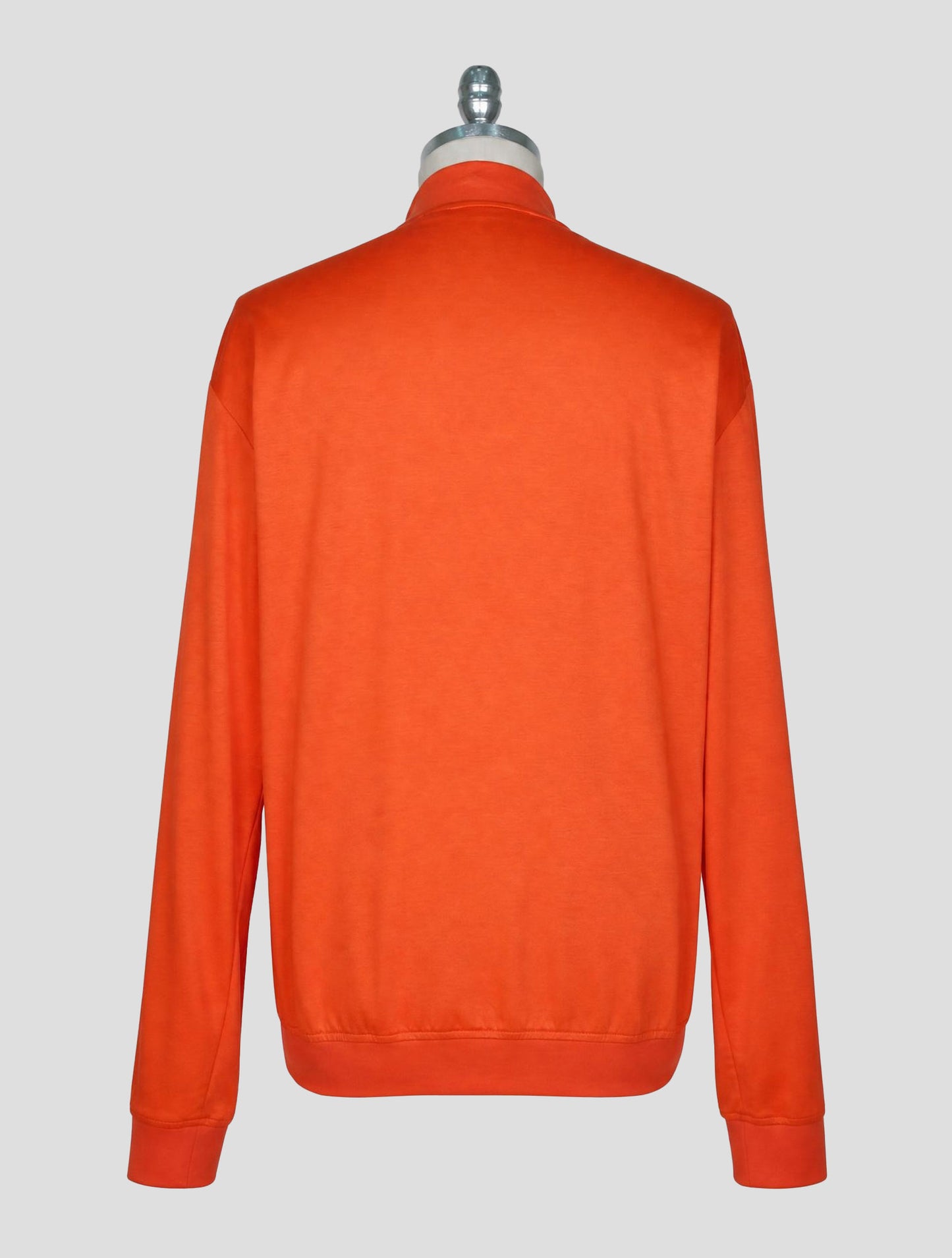 Kiton Orange Cotton Sweater Full Zip