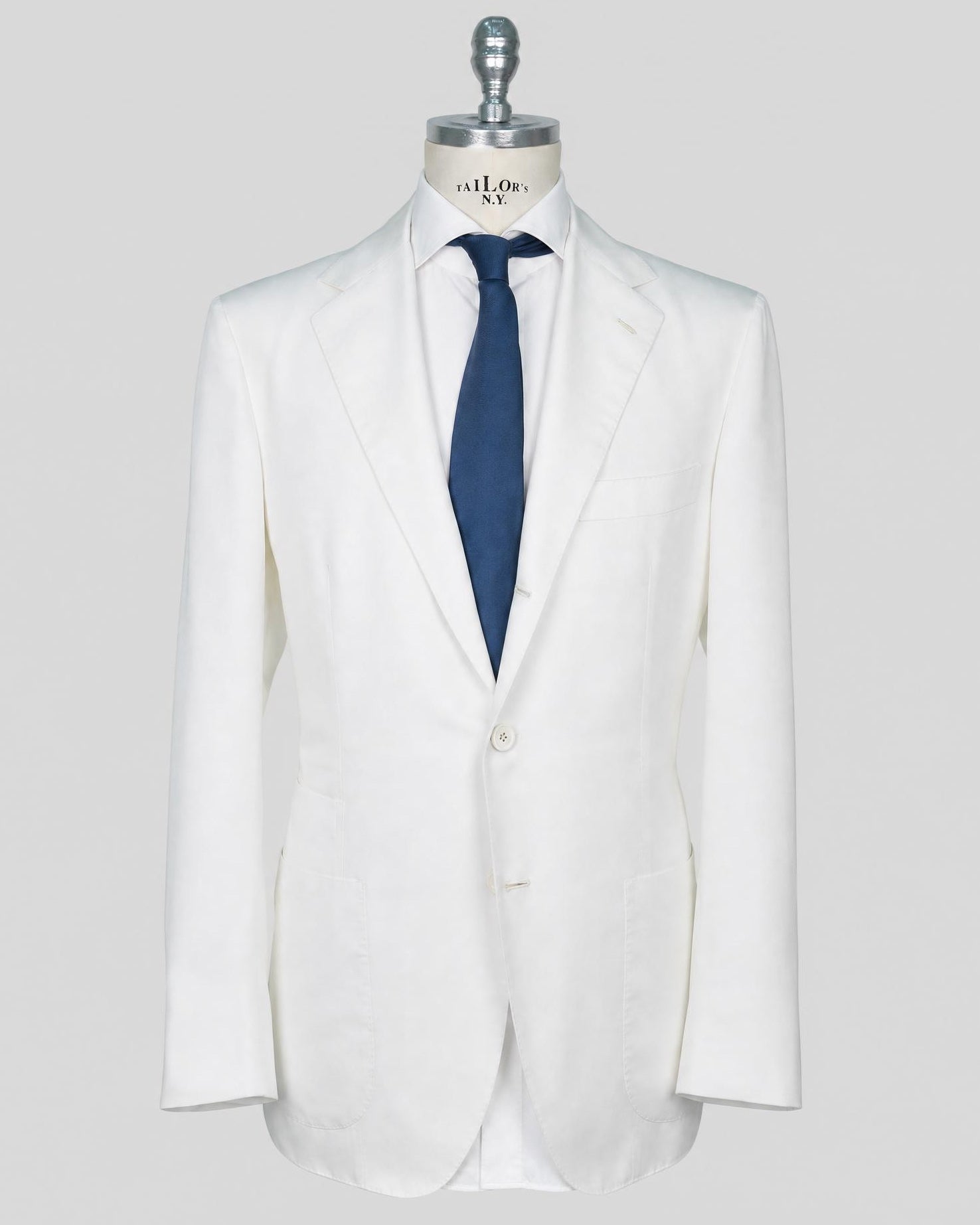 Kiton White Lyocell Viscose Silk Suit