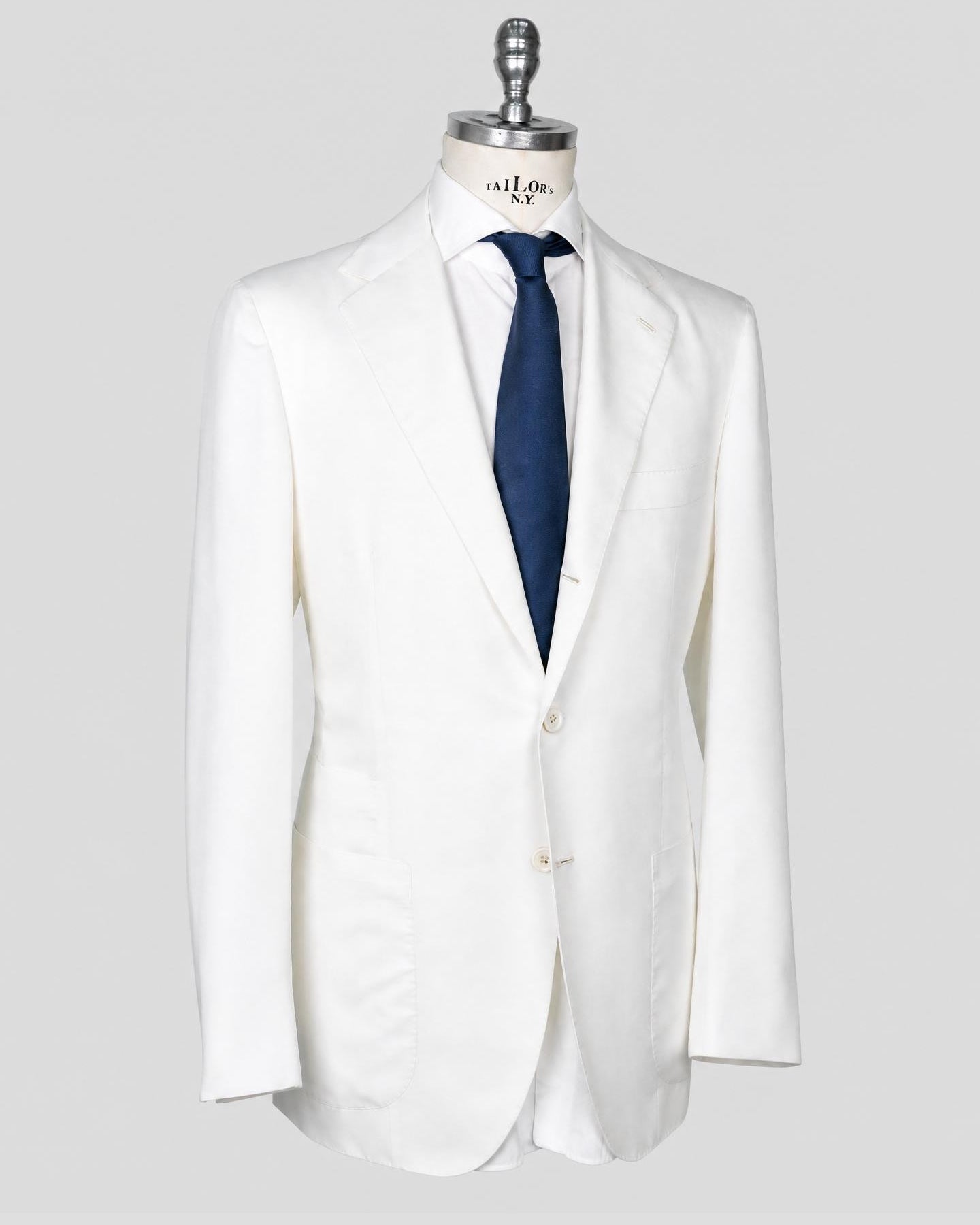 Kiton White Lyocell Viscose Silk Suit