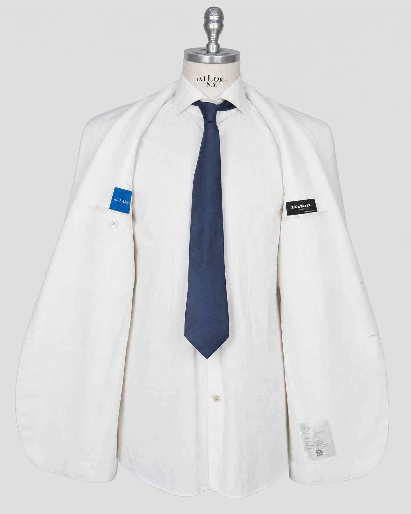 Kiton White Lyocell Viscose Silk Suit