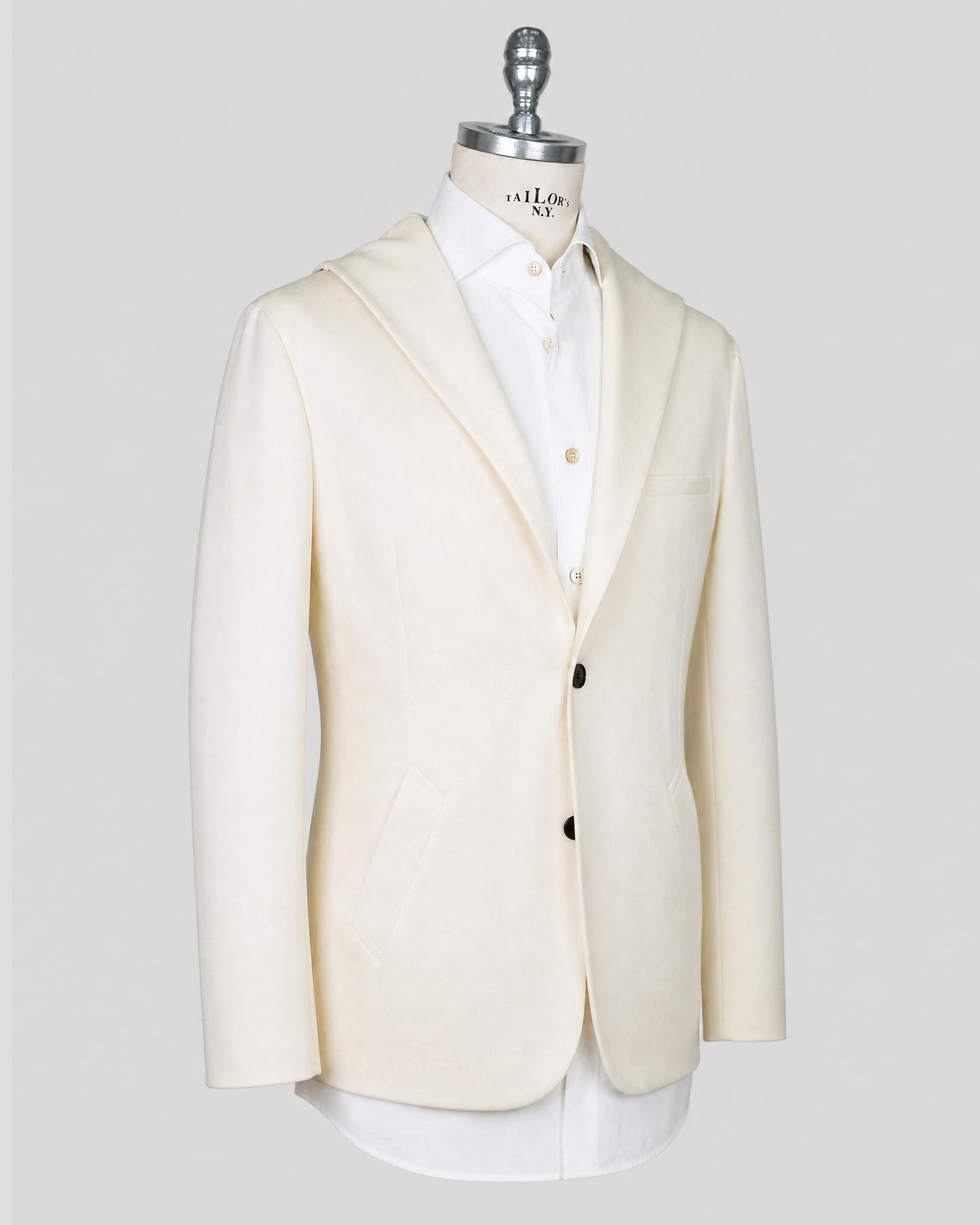 Kiton Knt White Cashmere Cotton Pa Blazer