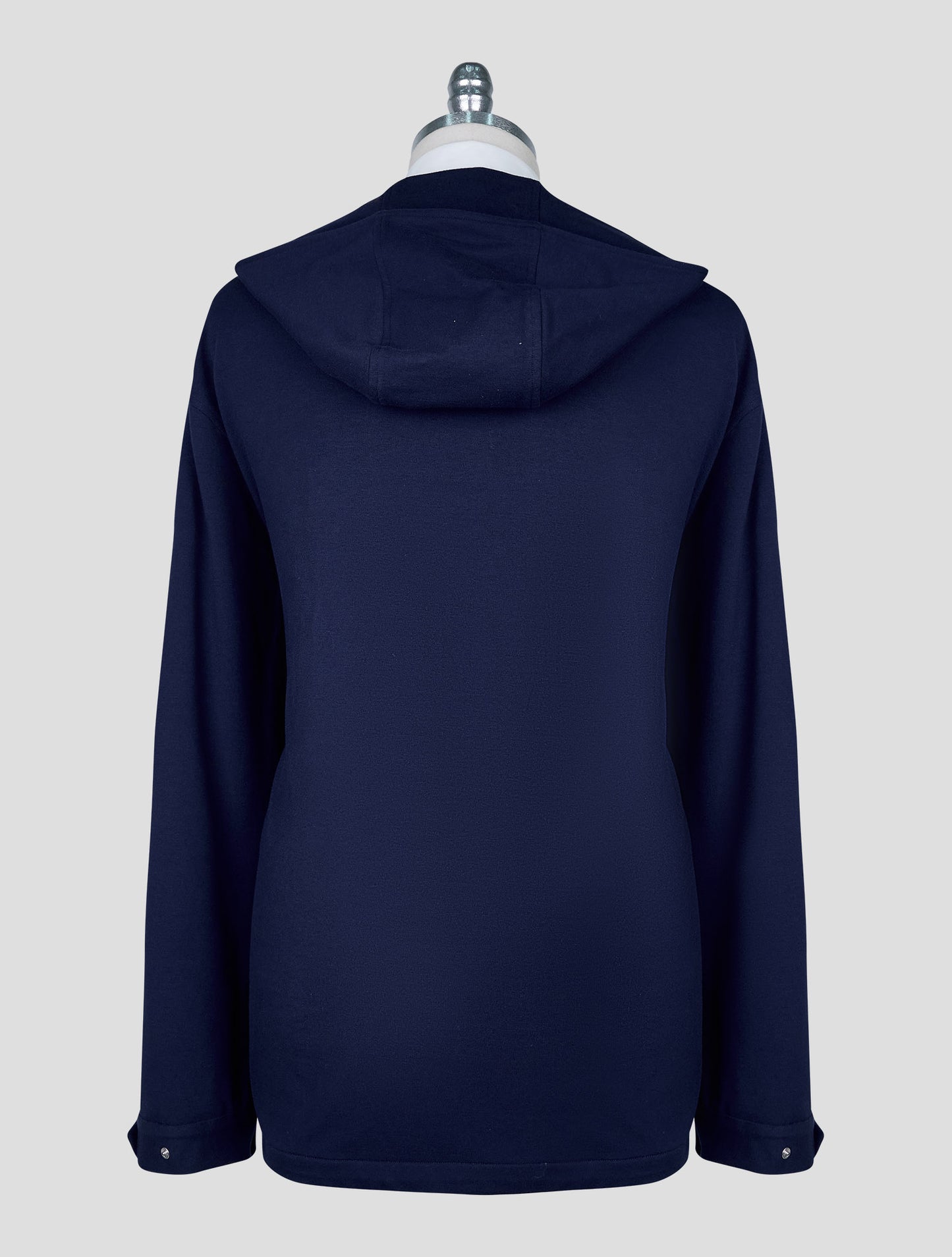 Kiton Blue Cotton Ea Sweater Hoodie