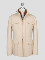 Kiton Beige Cashmere Silk Ea Coat