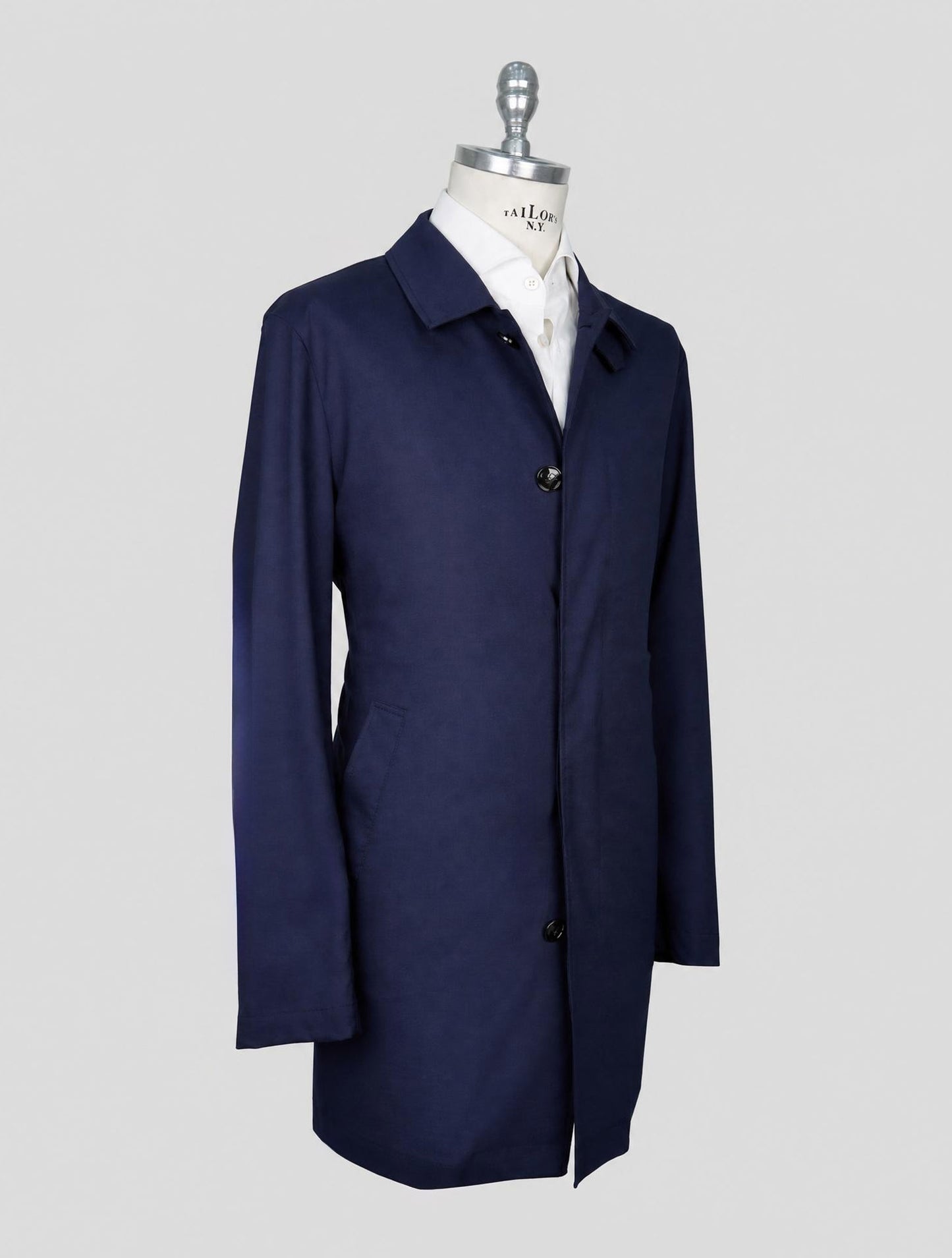 Kiton Blue Virgin Wool Pa Ea Coat