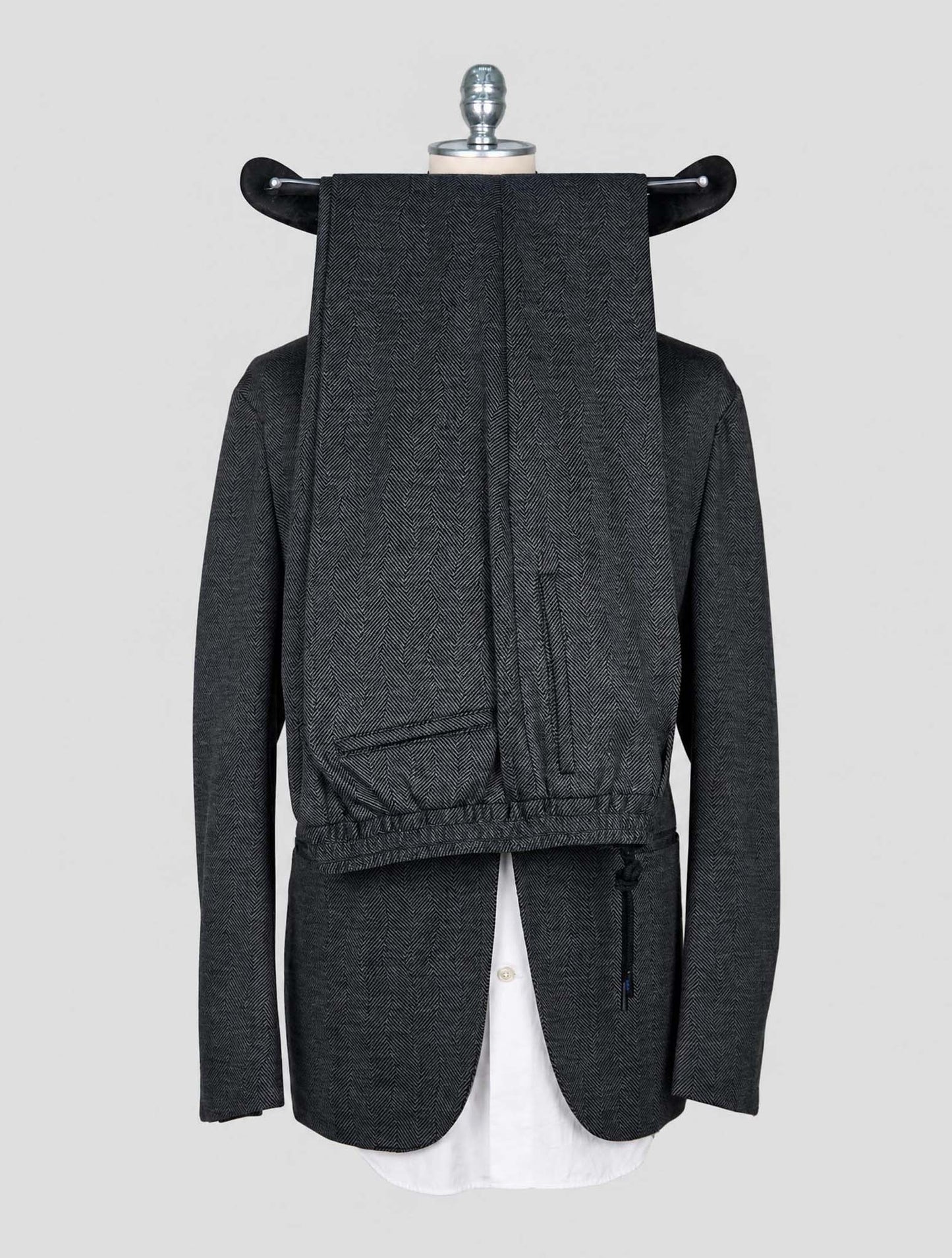 Kiton Knt Gray Wool Cashmere Pl Suit