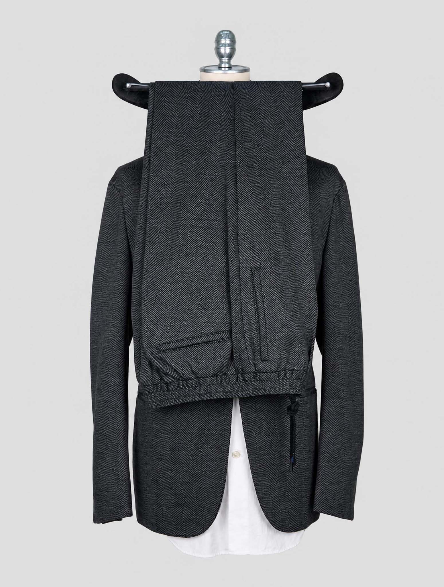 Kiton Knt Gray Wool Cashmere Pl Suit
