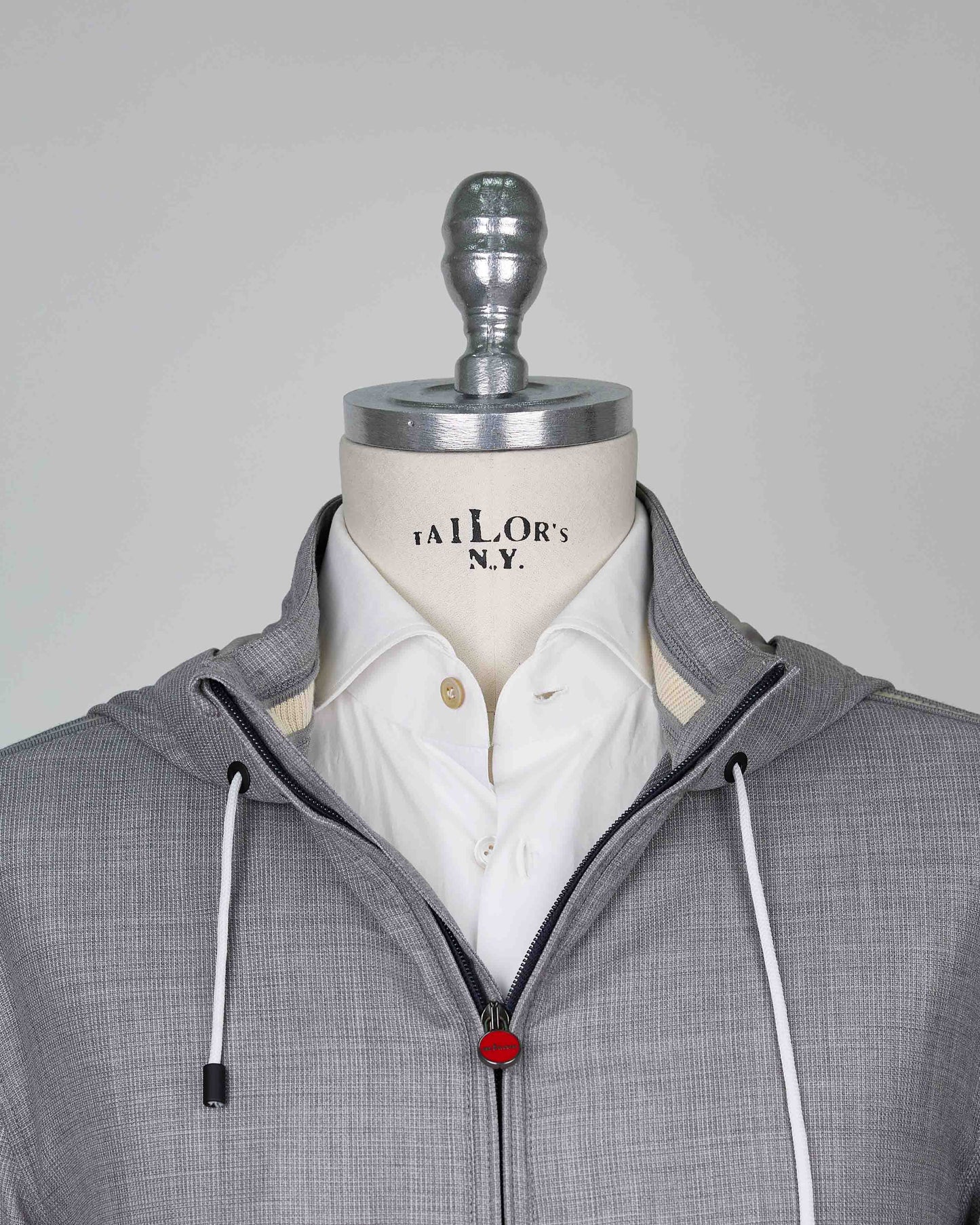 Kiton Gray Virgin Wool Pa Coat