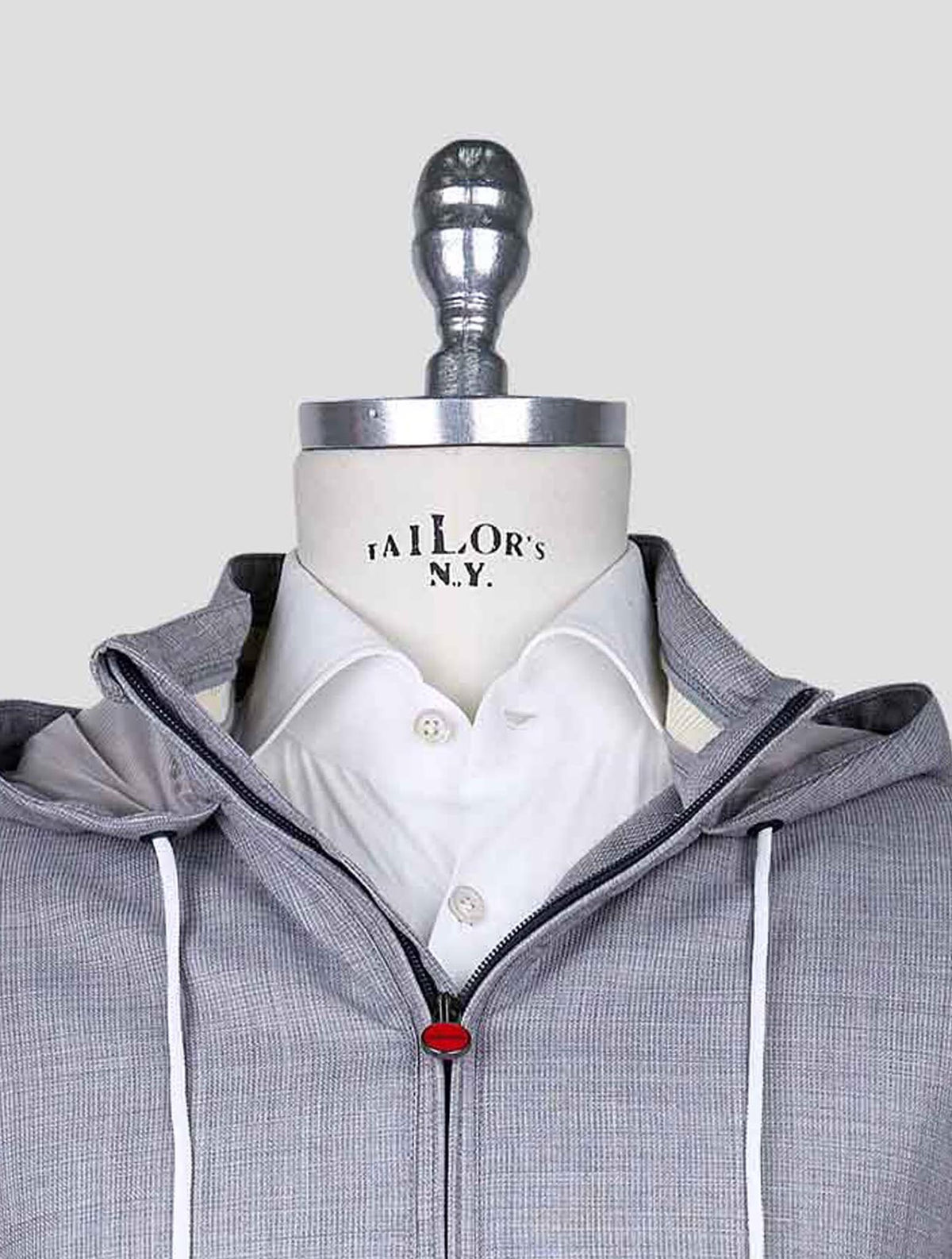 Kiton Gray Virgin Wool Pa Coat