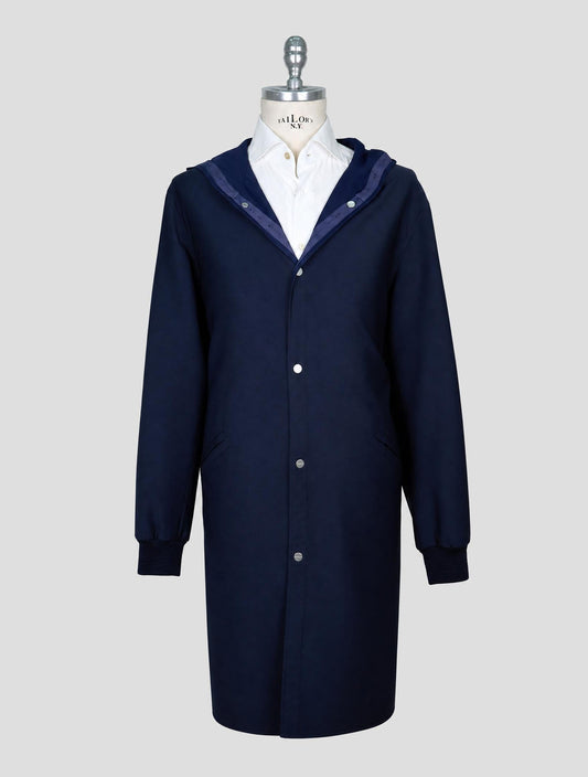 Kiton Blue Pa Wool Ea Silk Coat