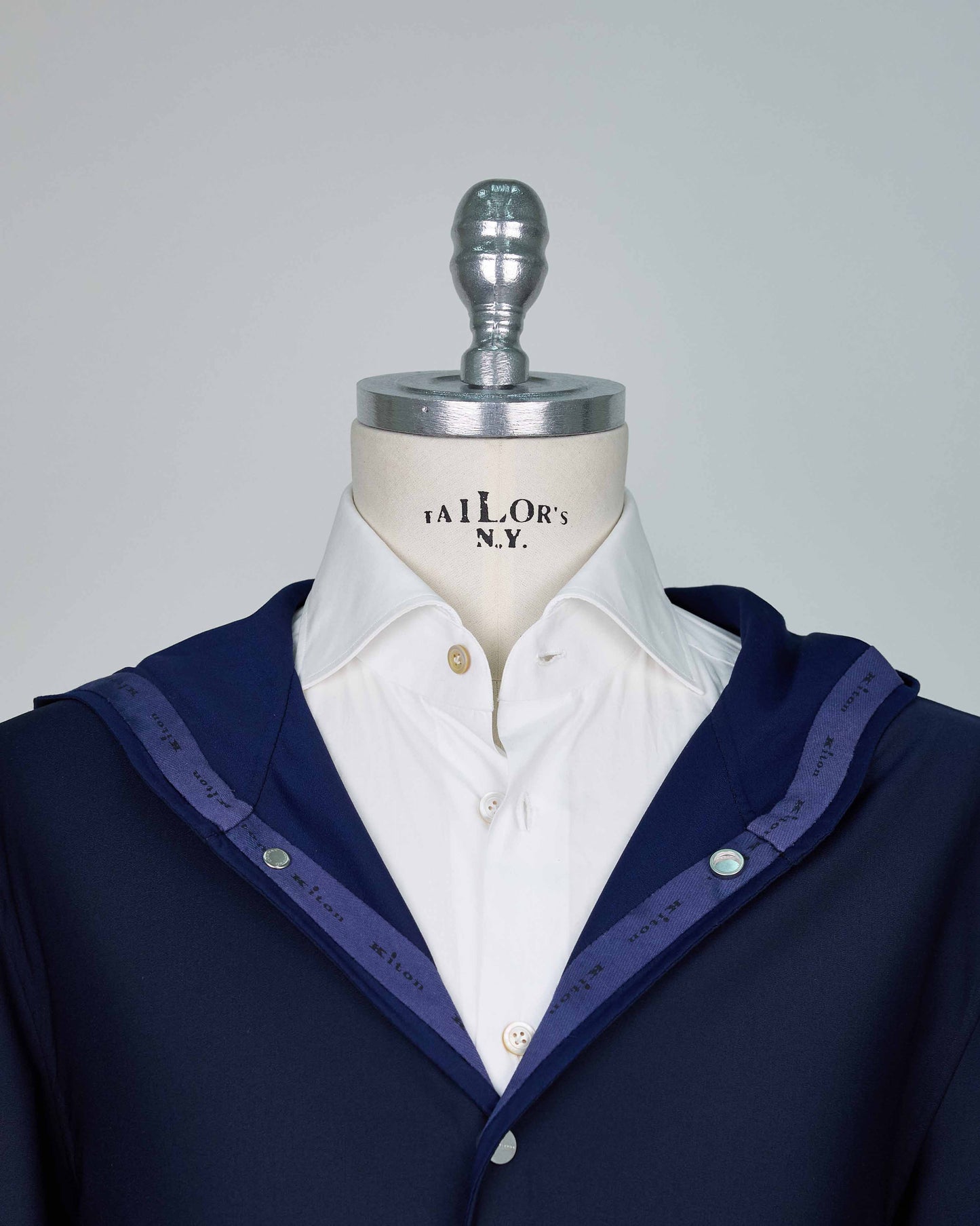 Kiton Blue Pa Wool Ea Silk Coat