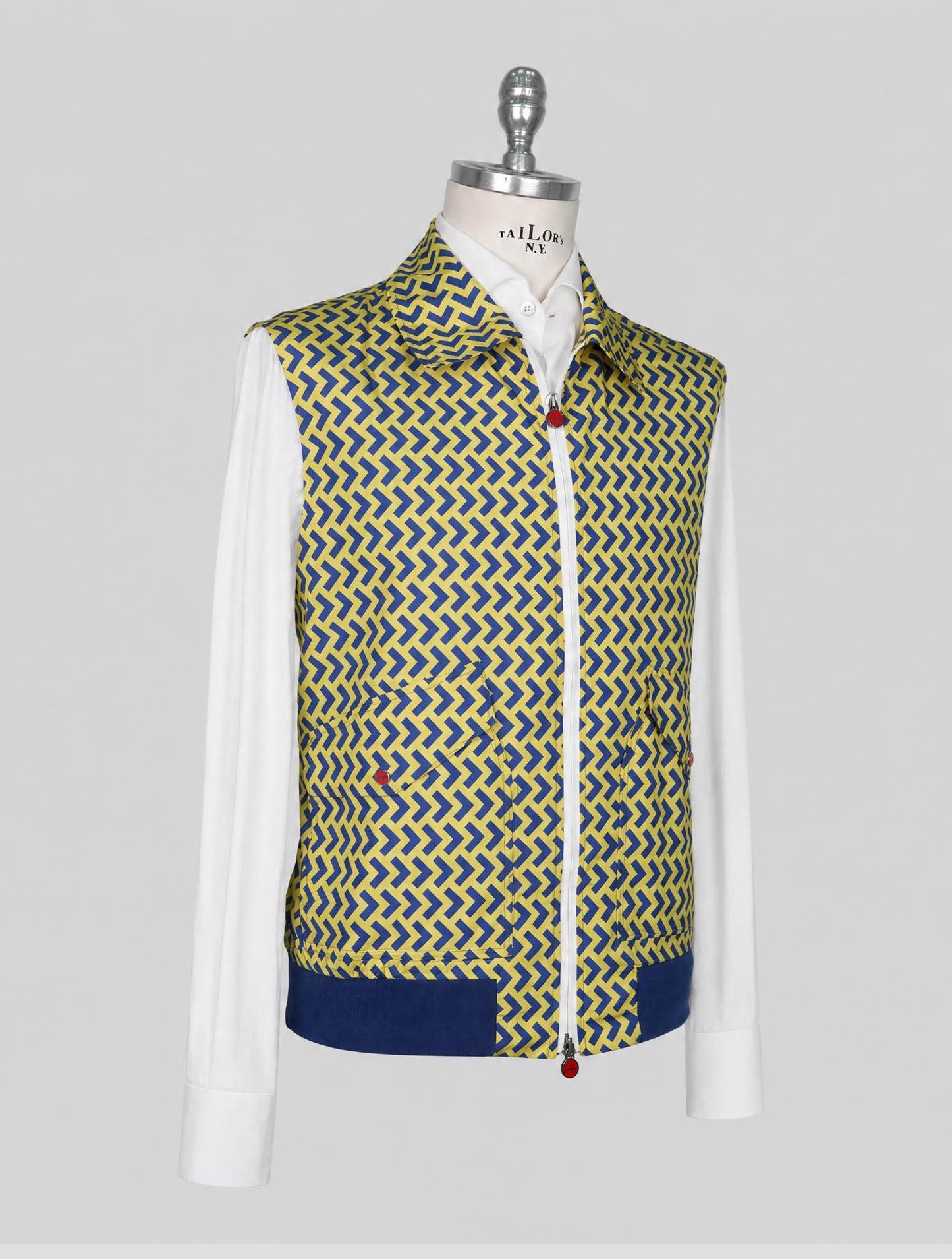 Kiton Yellow Blue Pl Coat Gilet