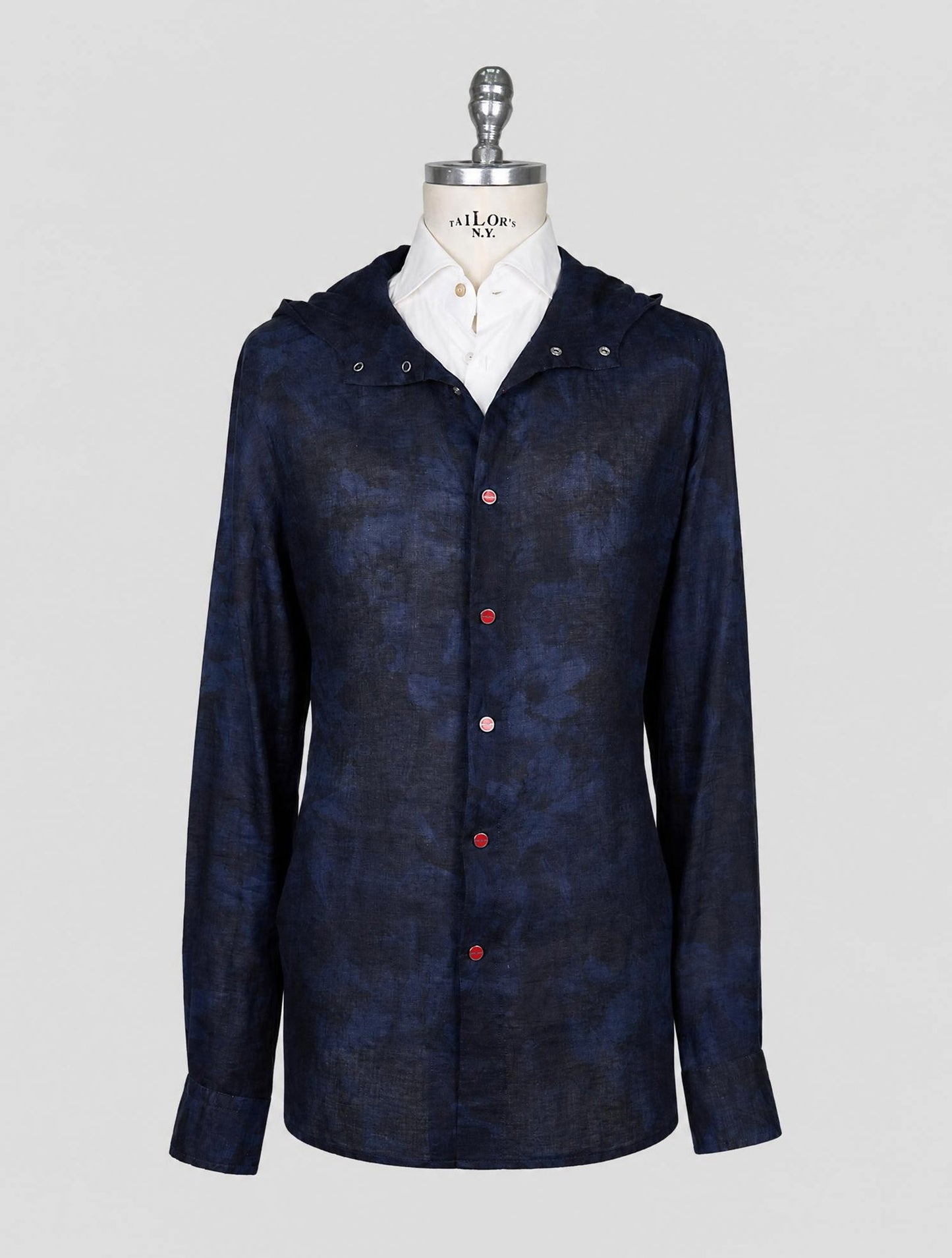 Kiton Blue Linen Mariano Shirt
