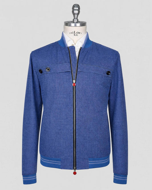 Kiton Blue Linen Coat