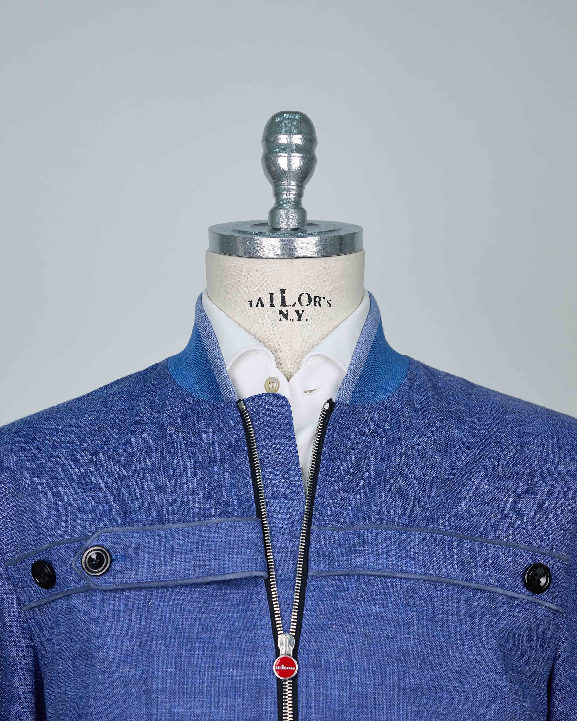 Kiton Blue Linen Coat