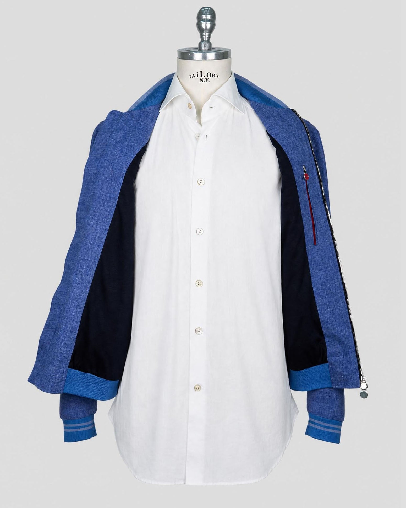 Kiton Blue Linen Coat